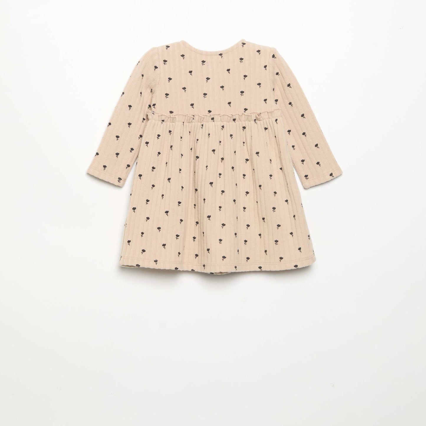 Printed soft knit dress BEIGE