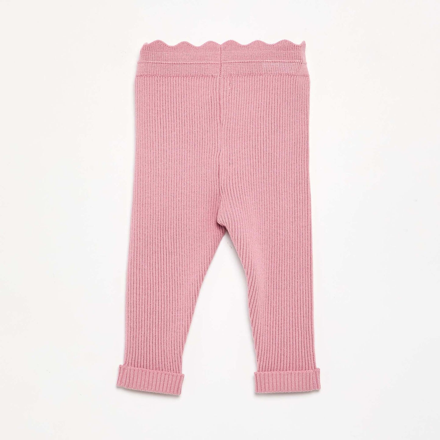 Knit Leggings with Decorative Waist Tie PINK
