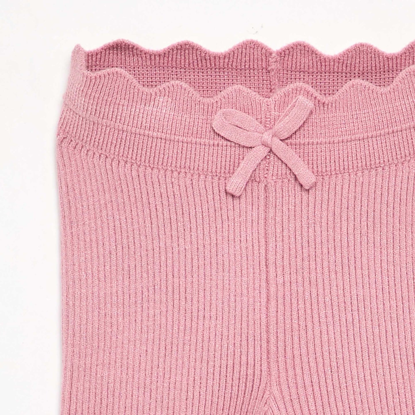 Knit Leggings with Decorative Waist Tie PINK