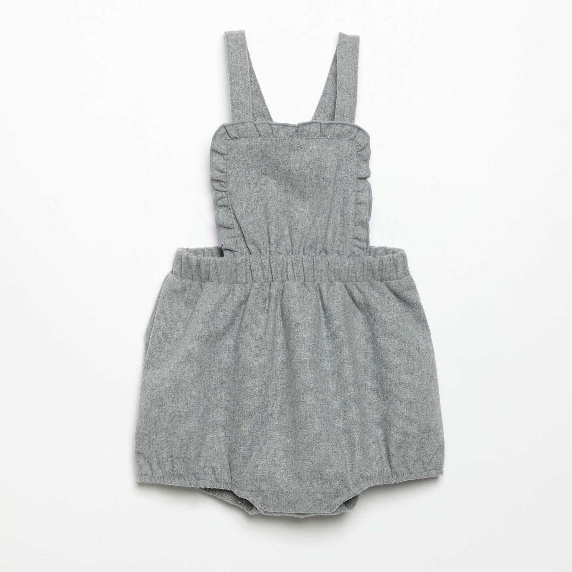 Flannel Romper with Straps GREY