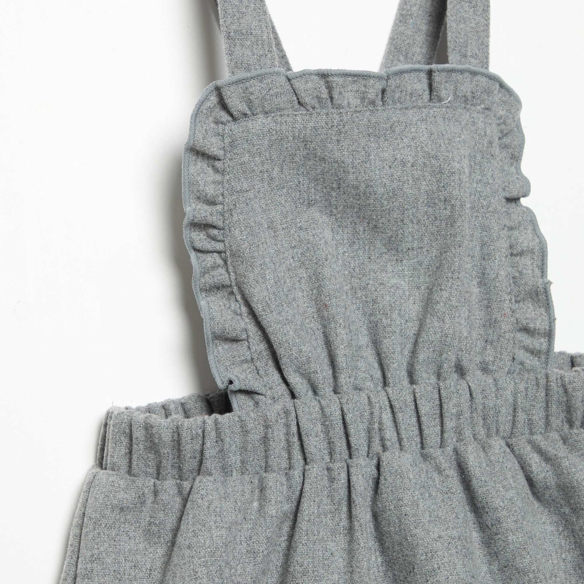 Flannel Romper with Straps GREY