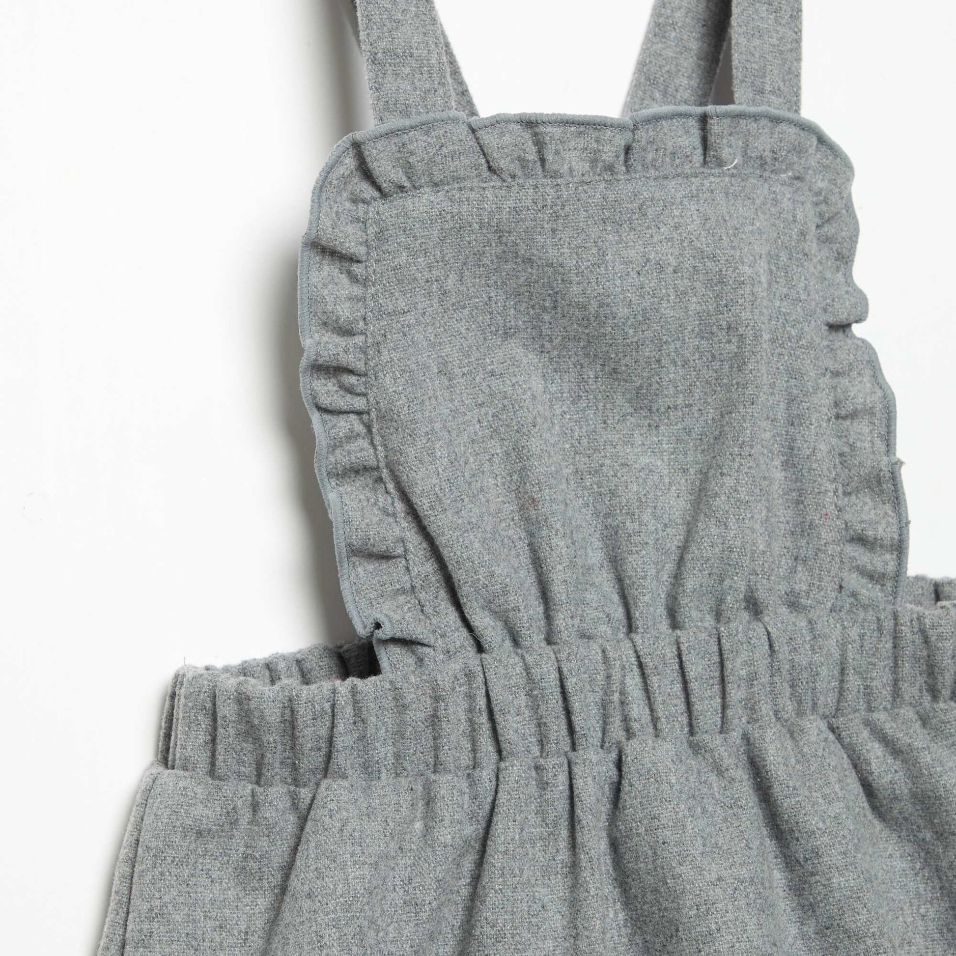 Flannel Romper with Straps GREY
