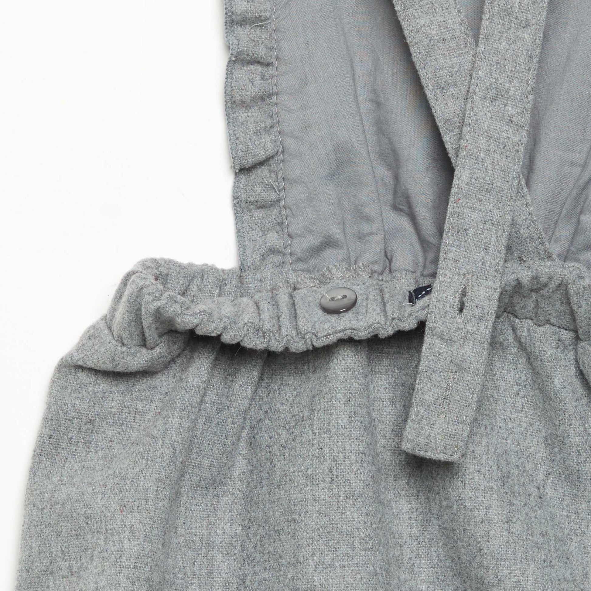 Flannel Romper with Straps GREY