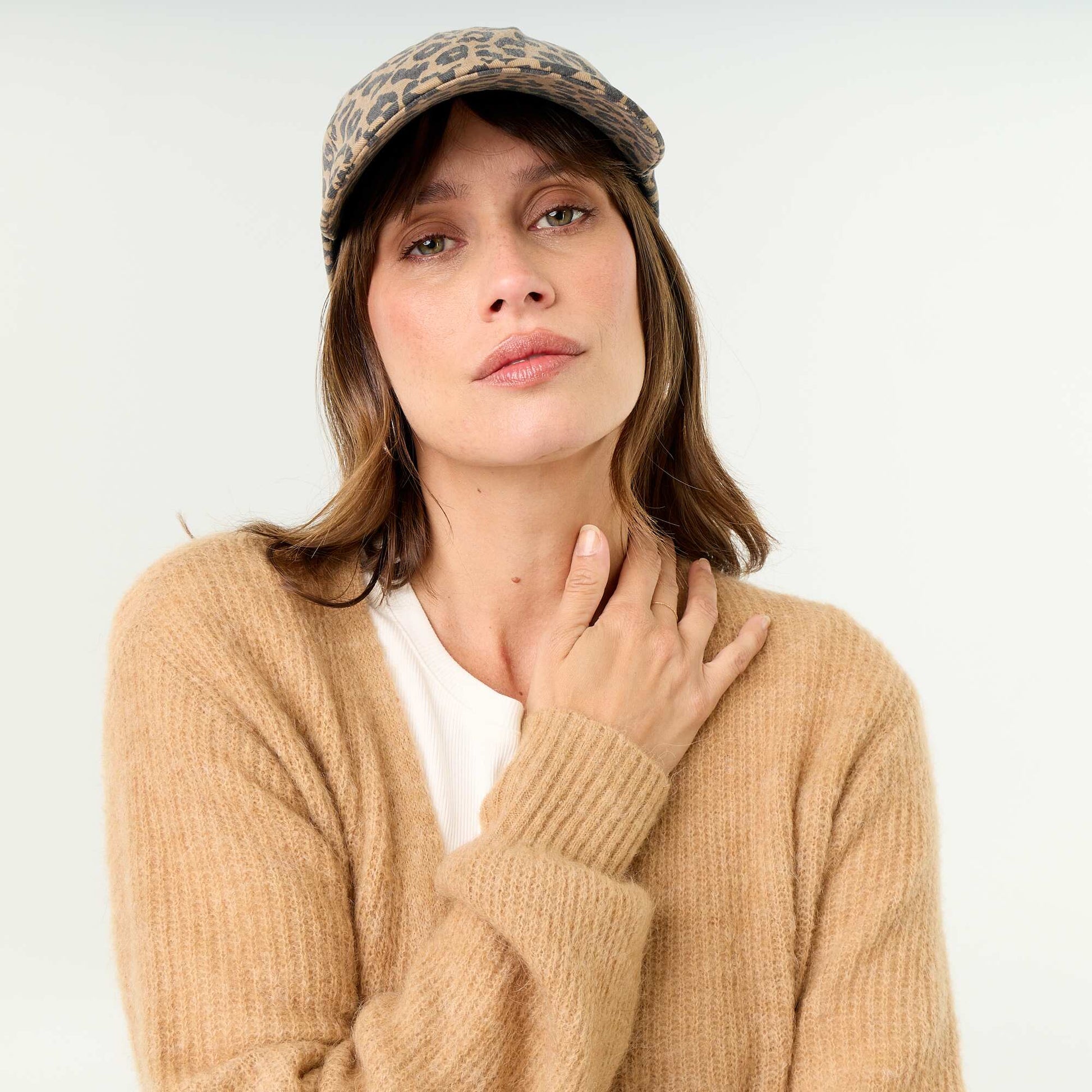 Long maternity cardigan in mohair blend BEIGE