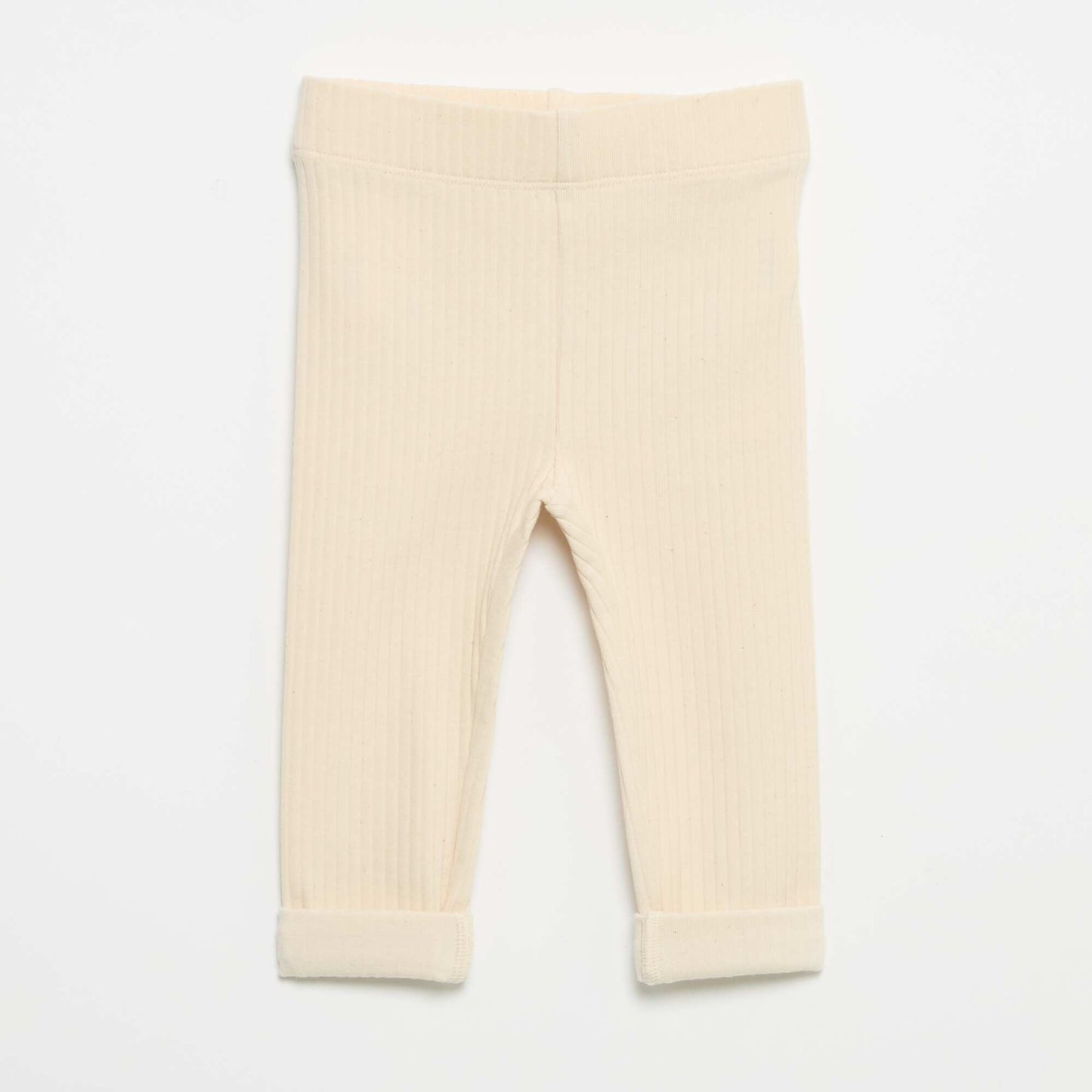 Pack of 2 Ribbed Leggings BEIGE