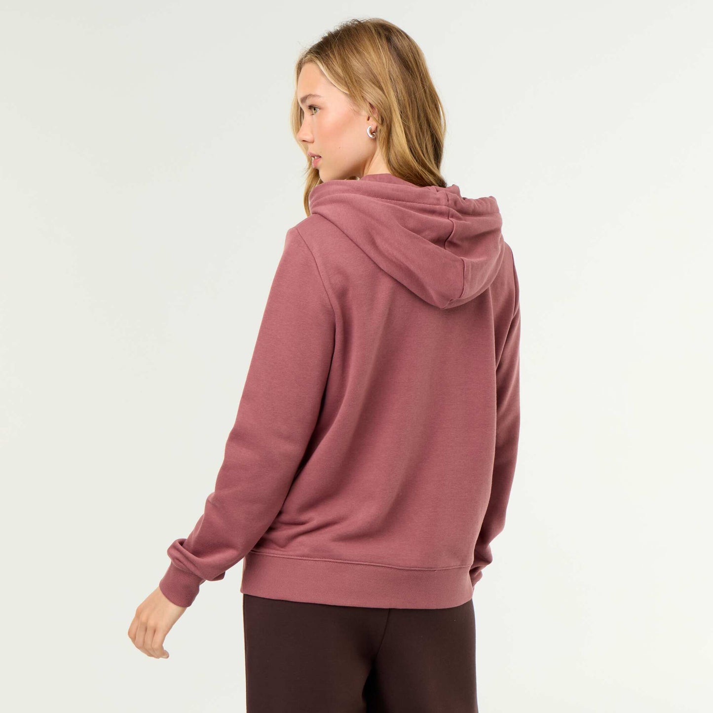 Lightweight hooded zip-up French Terry sweatshirt PINK