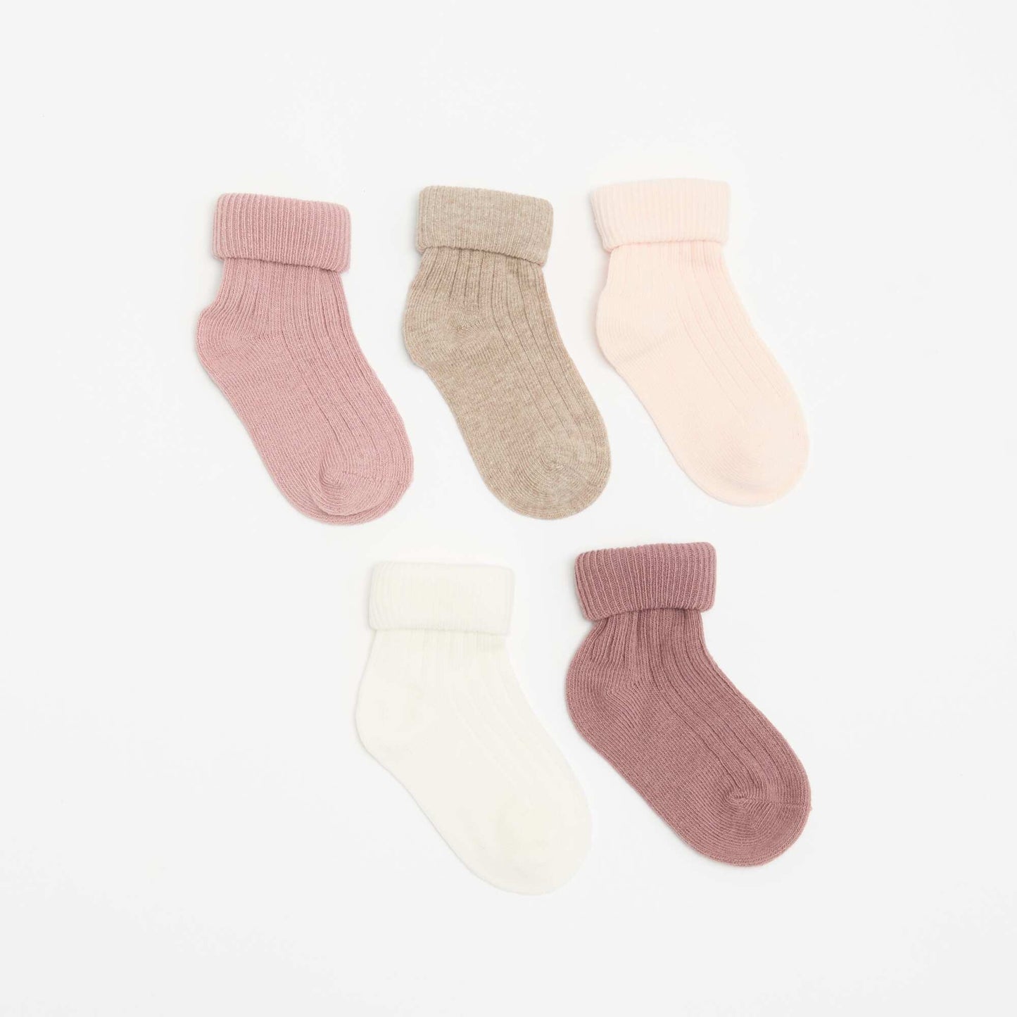 5-Pack of Plain Baby Socks PINK