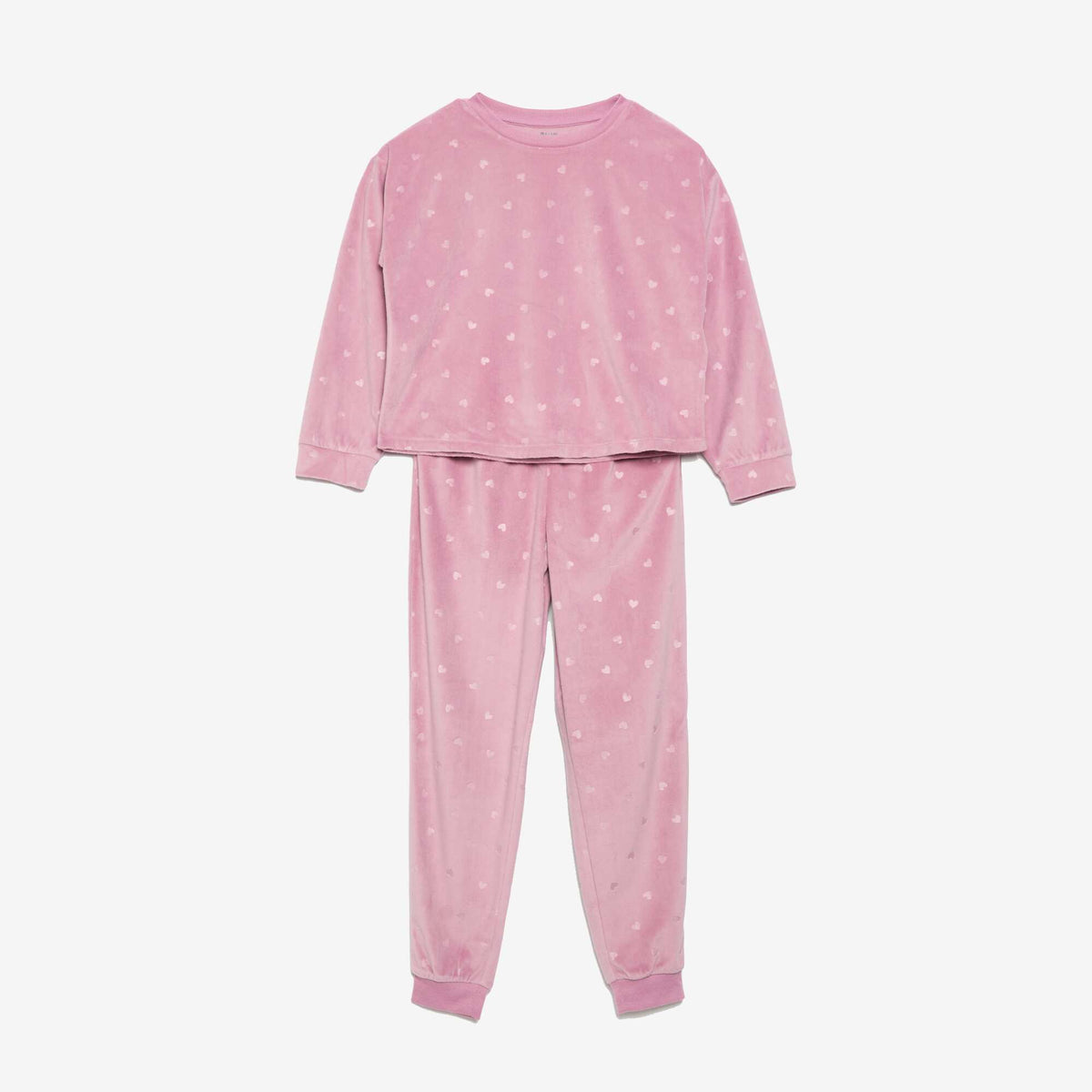 2-Piece Printed Pajama Set - Sweatshirt & Pants PINK