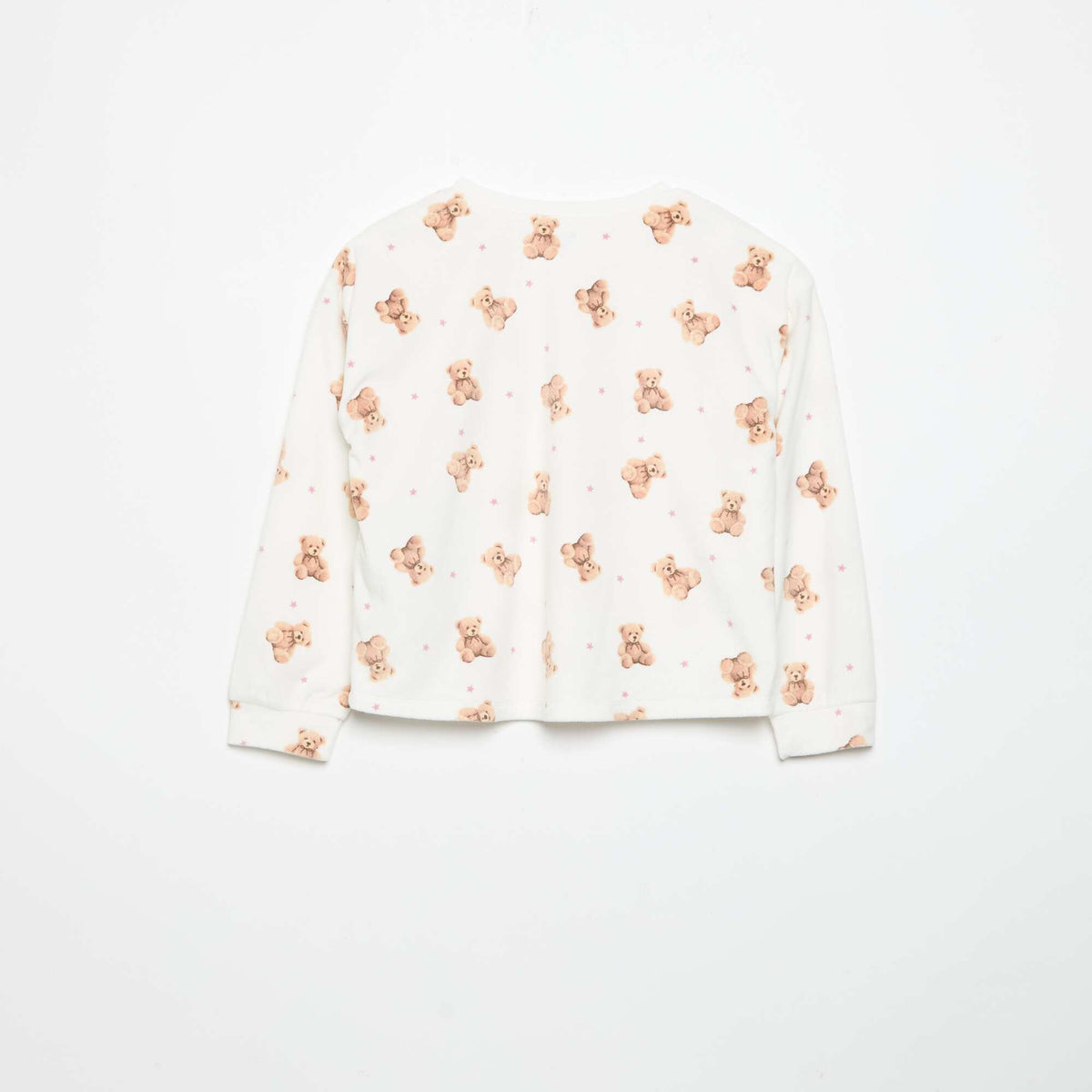2-Piece Printed Pajama Set - Sweatshirt & Pants ECRU