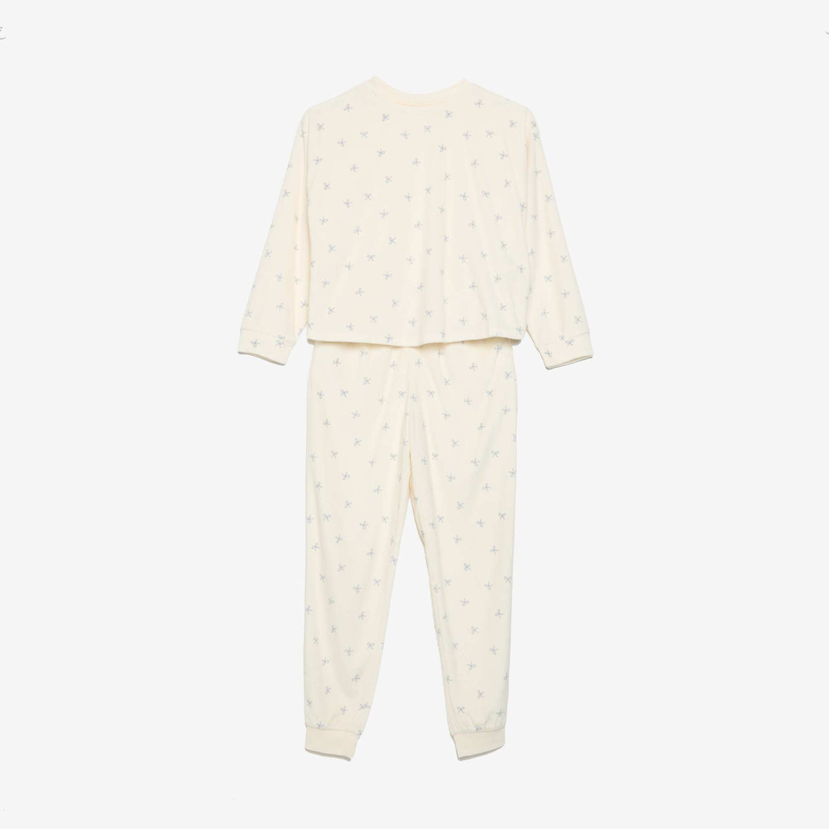 2-Piece Printed Pajama Set - Sweatshirt & Pants ECRU