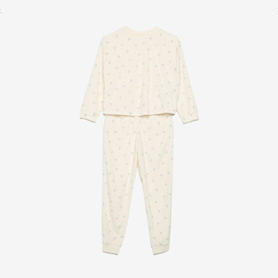 2-Piece Printed Pajama Set - Sweatshirt & Pants ECRU