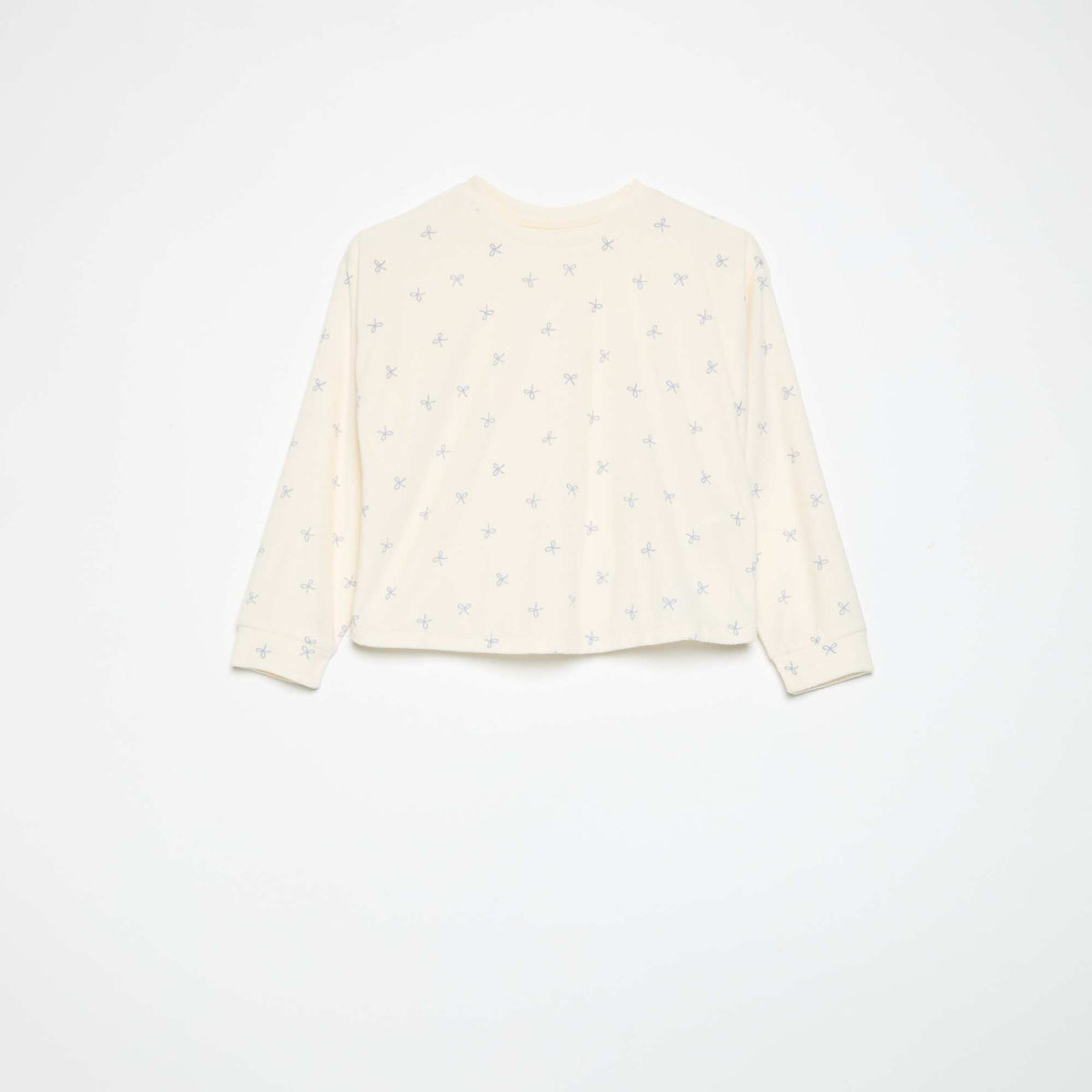 2-Piece Printed Pajama Set - Sweatshirt & Pants ECRU