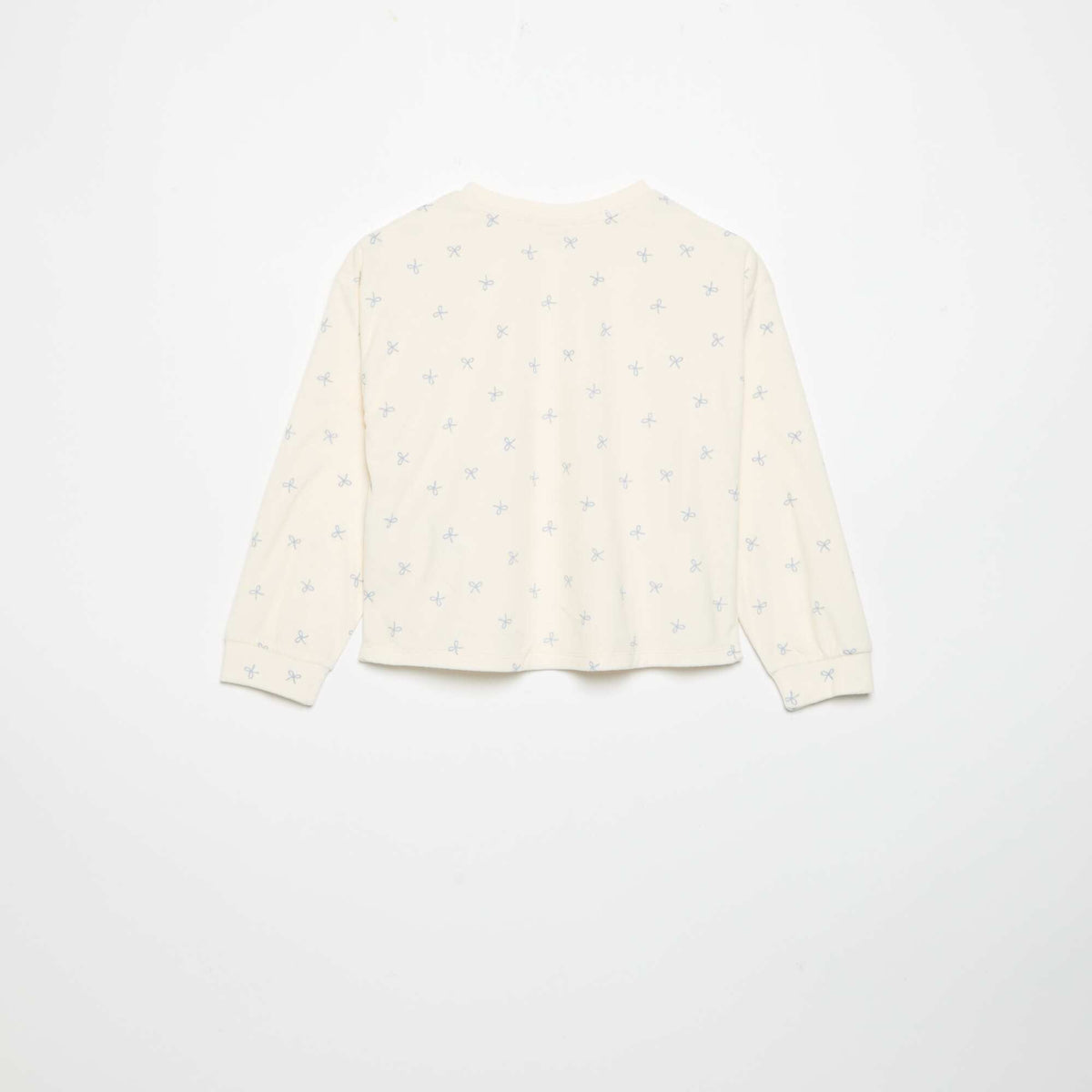 2-Piece Printed Pajama Set - Sweatshirt & Pants ECRU