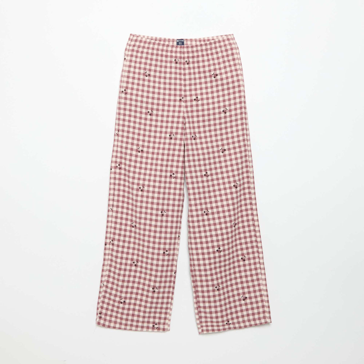 Long-sleeved pointelle knit T-shirt RED