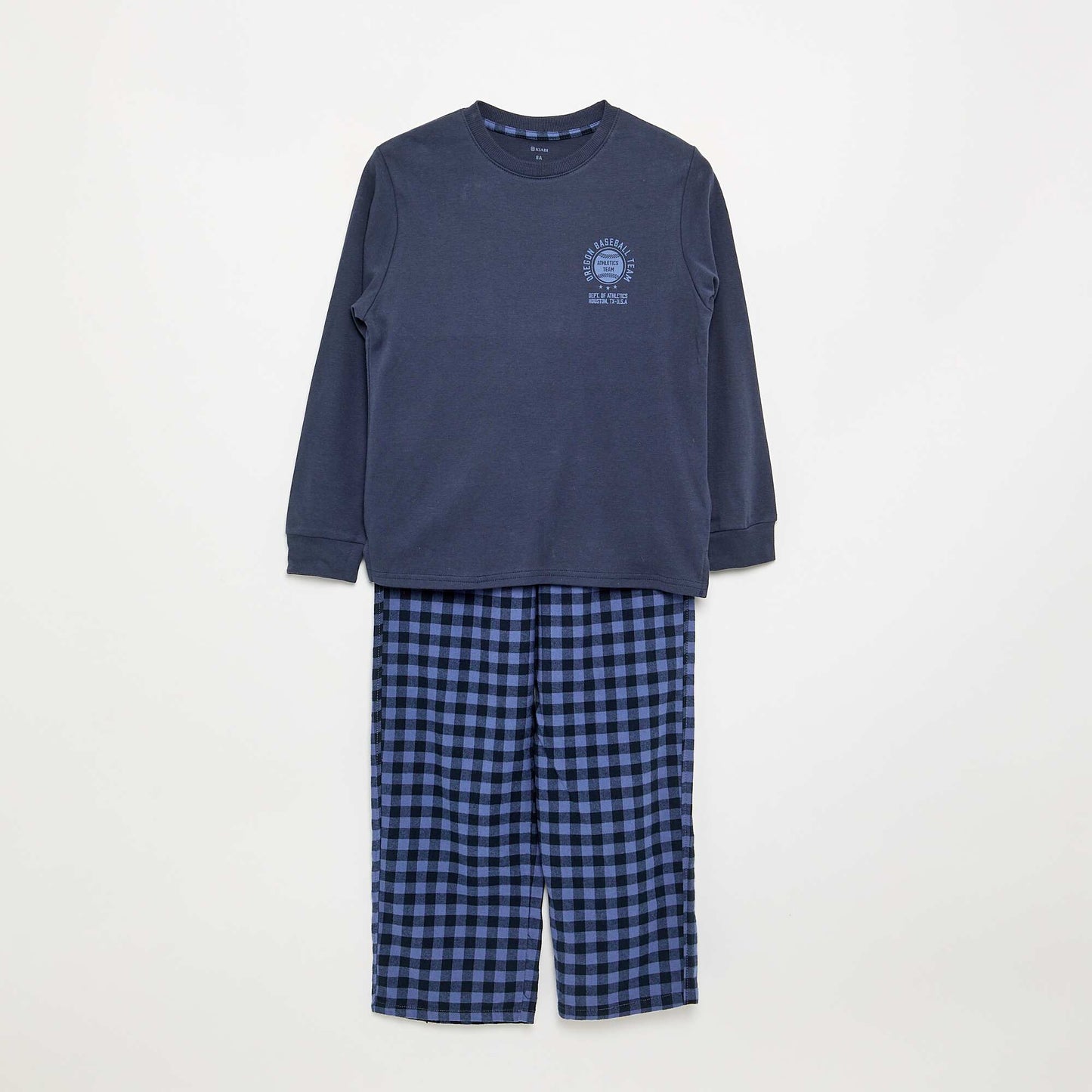 2-Piece Pajama Set - Long-Sleeved T-Shirt + Trousers BLUE