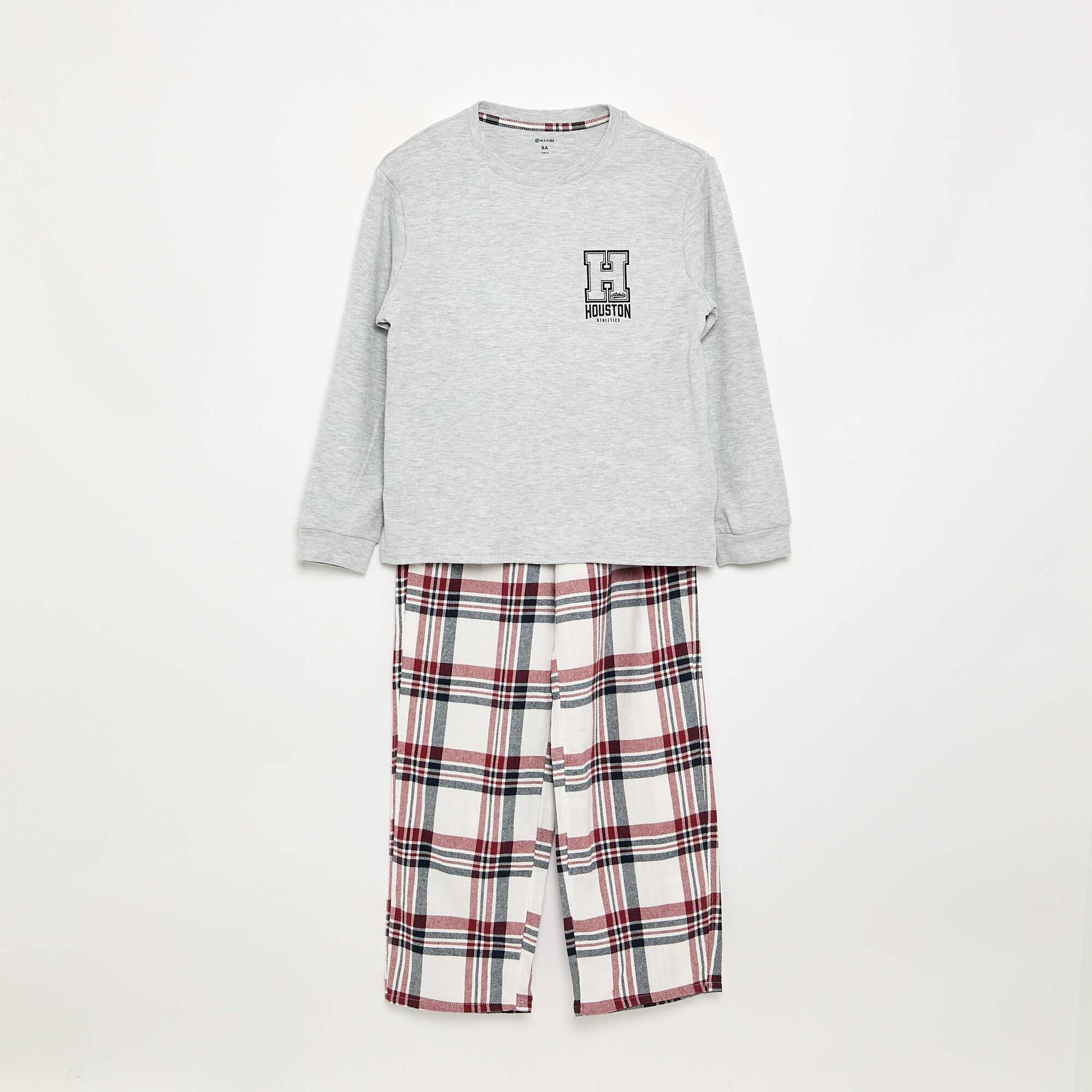 2-Piece Pajama Set - Long-Sleeved T-Shirt + Trousers GREY