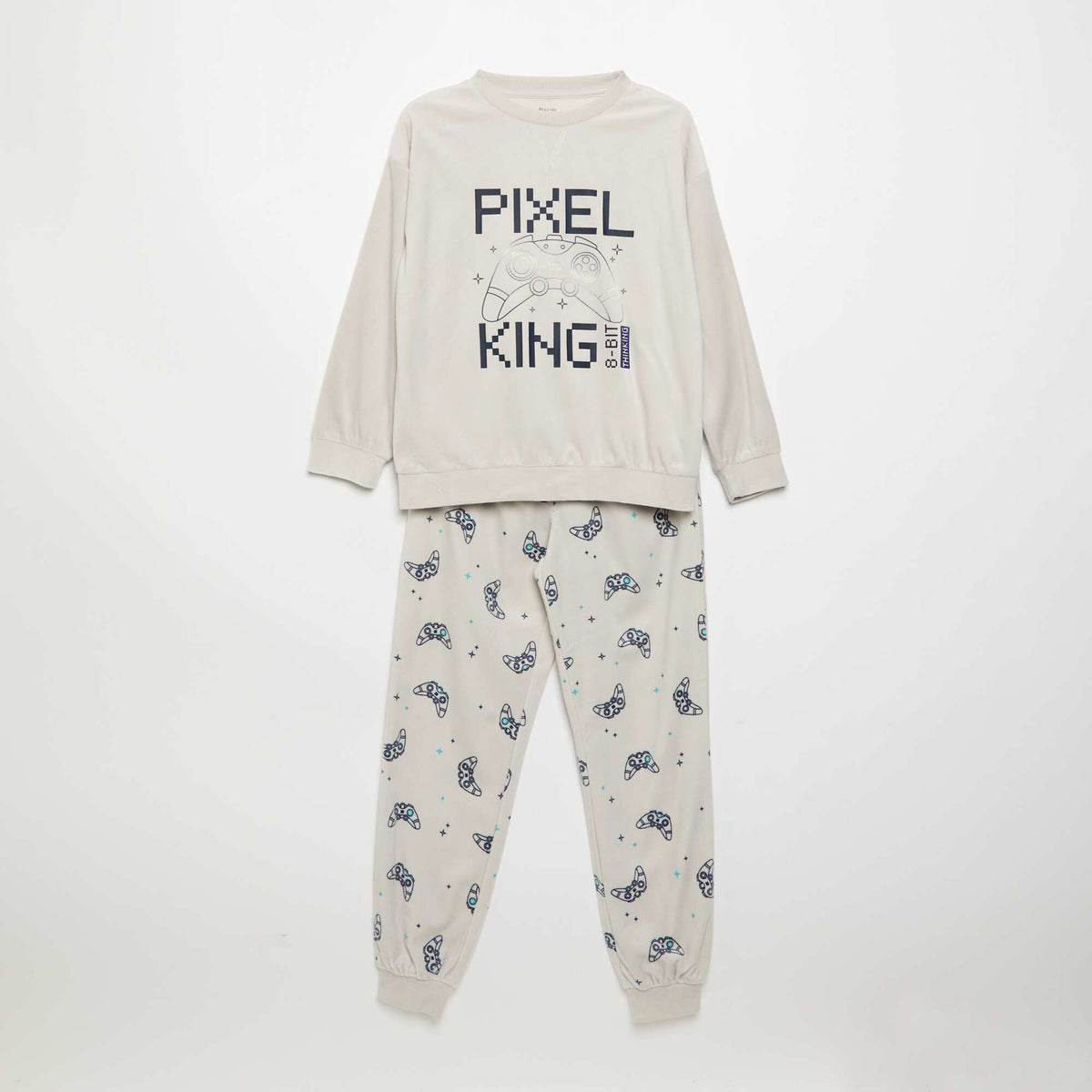 Cozy Fleece 2-Piece Pajamas - Sweatshirt + Pants GREY