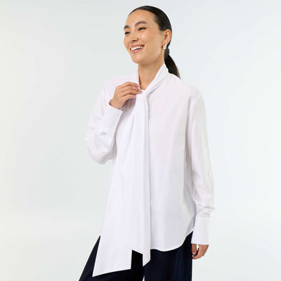 Pussy-bow blouse WHITE