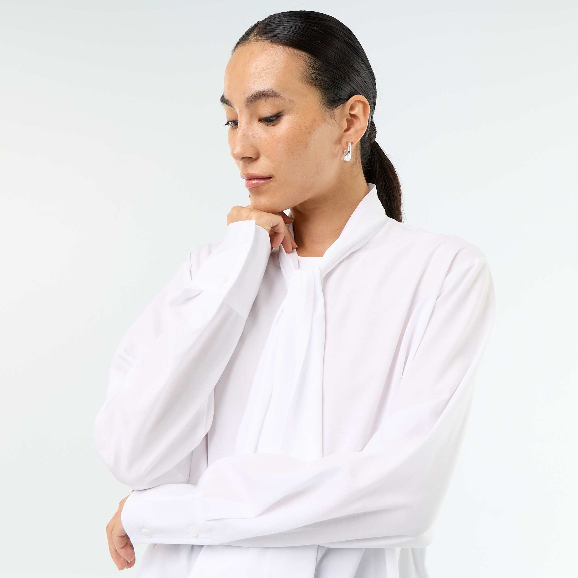 Pussy-bow blouse WHITE
