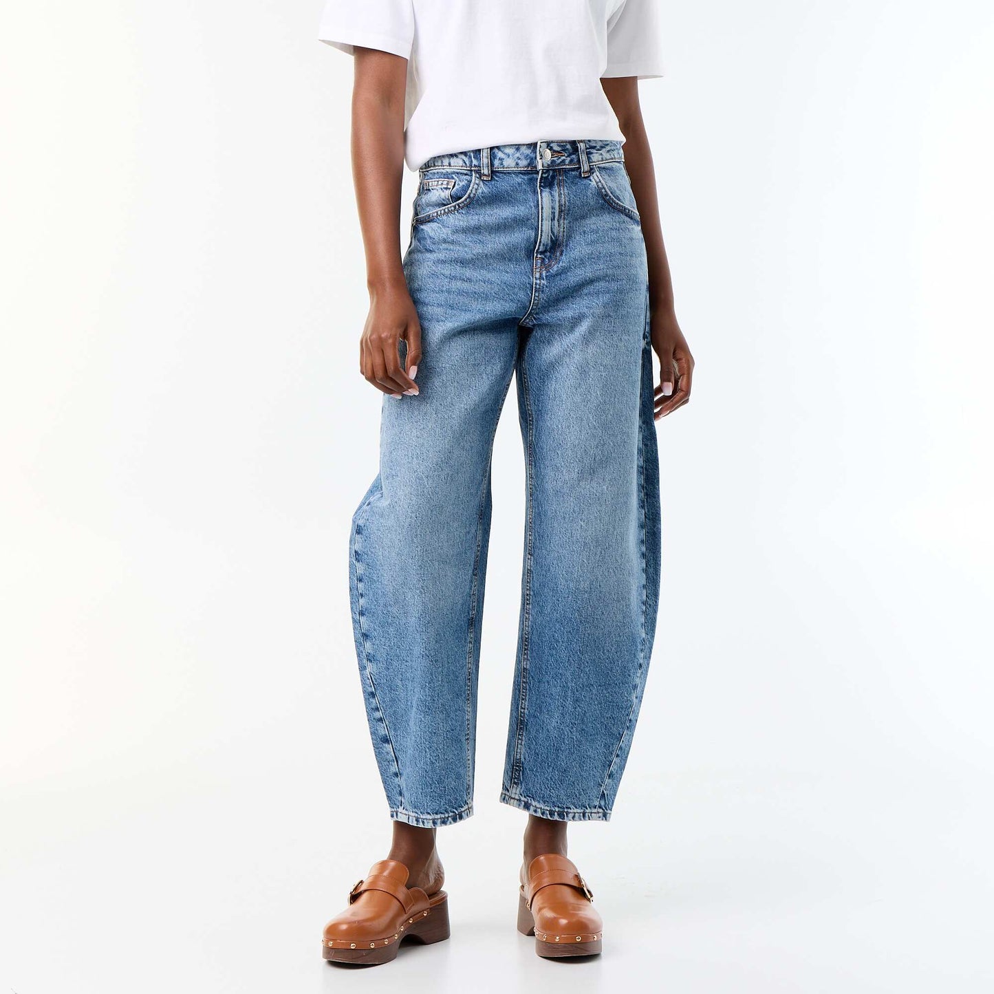 High-waisted wide-leg jeans BLUE