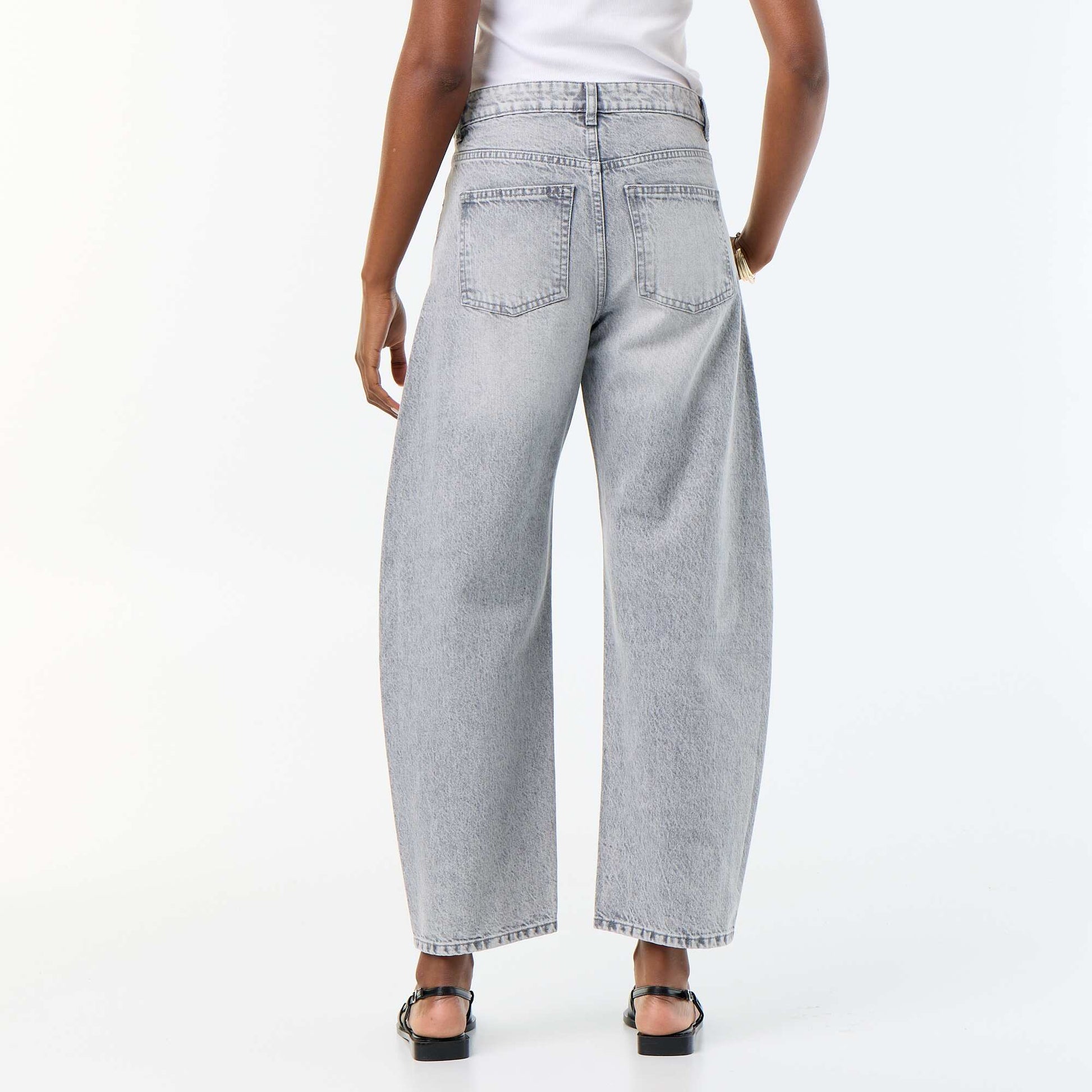 High-waisted wide-leg jeans GREY