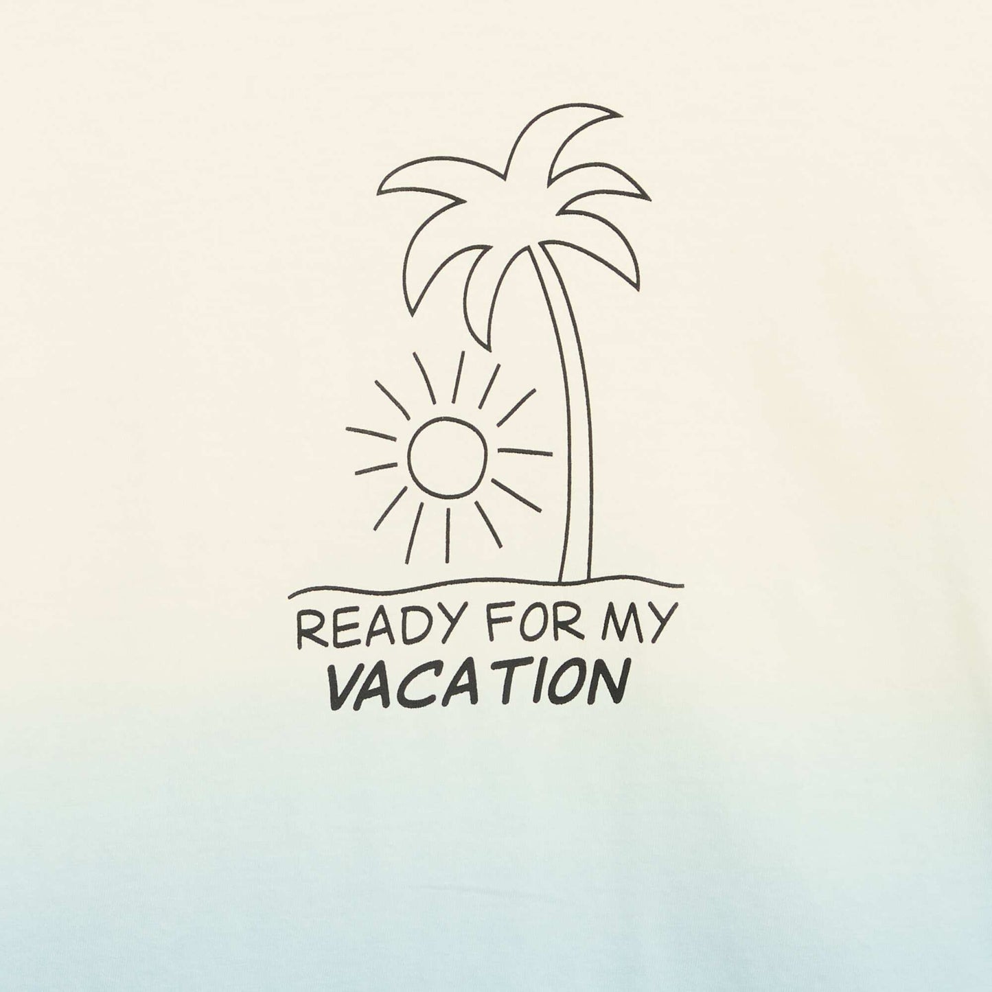 Short-sleeved printed T-shirt with tie-dye wash BEIGE