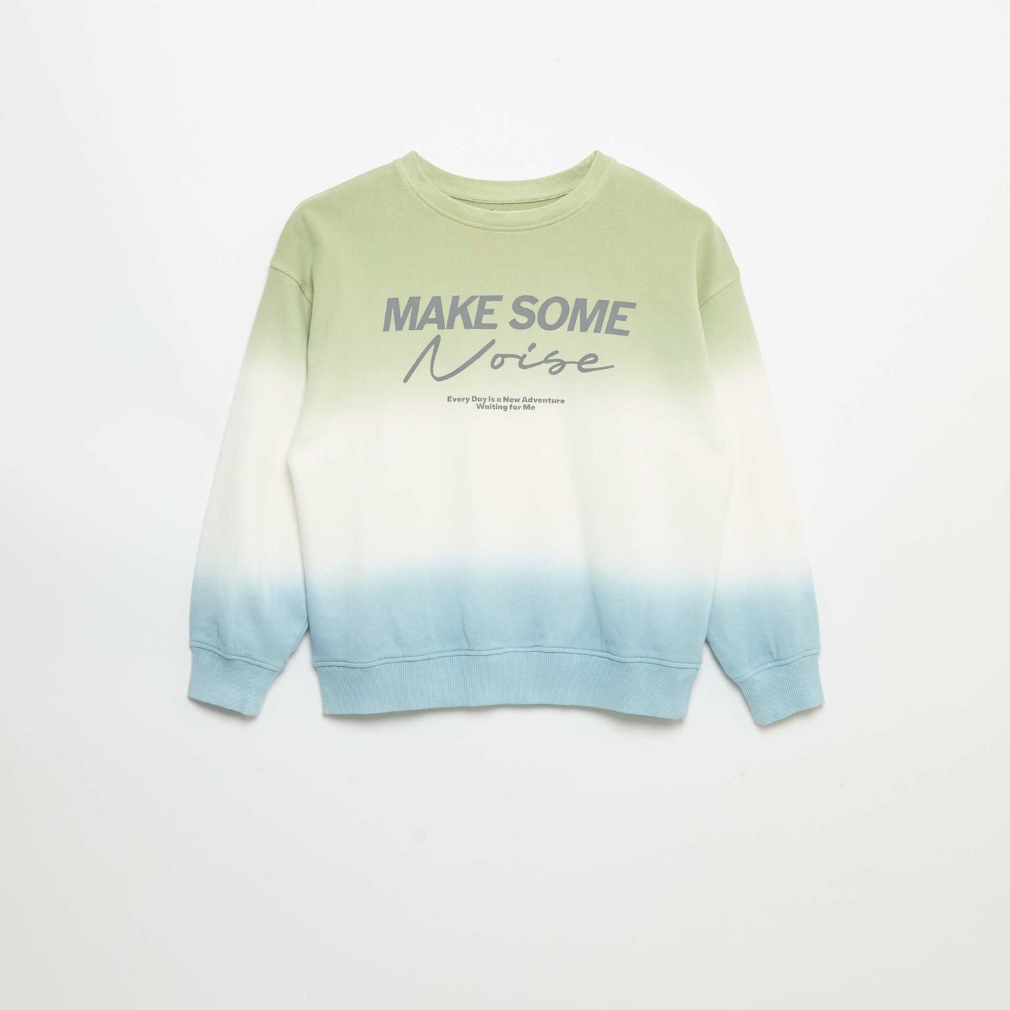 Tie-dye printed round neck sweatshirt BLUE