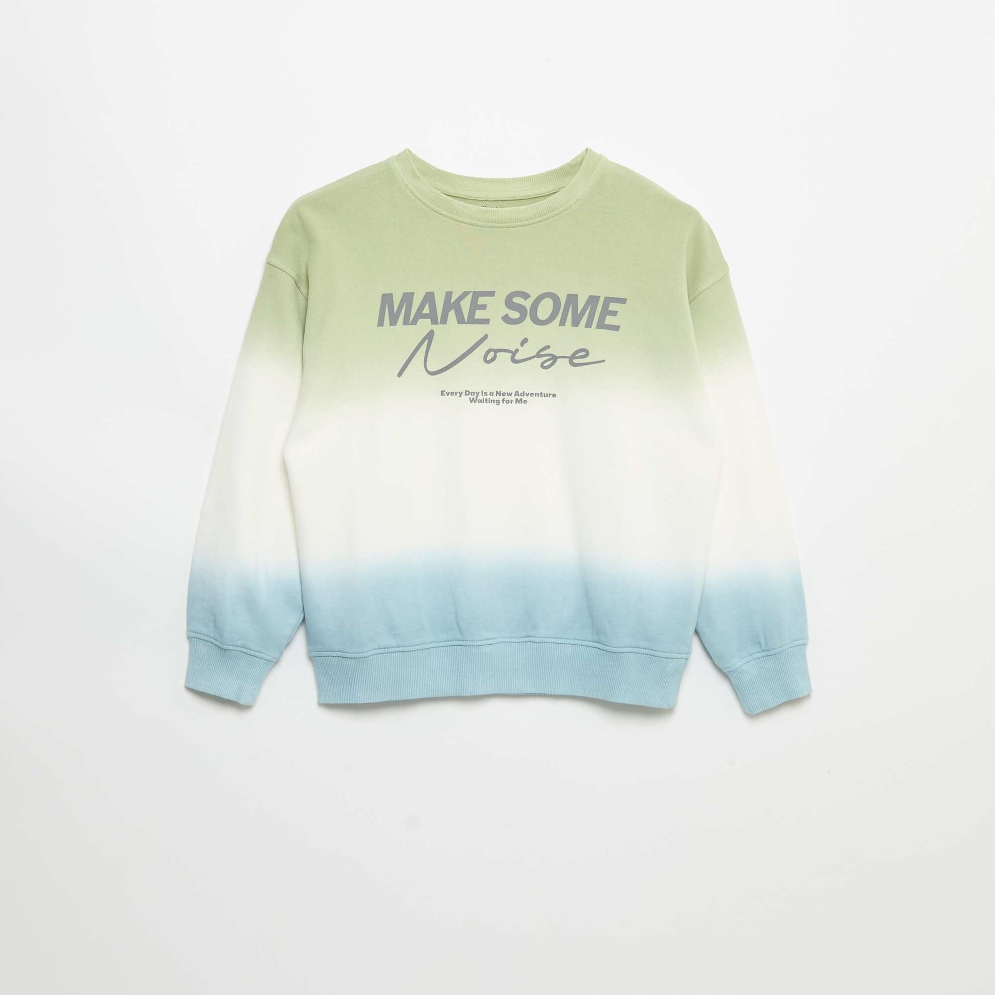 Tie-dye printed round neck sweatshirt BLUE