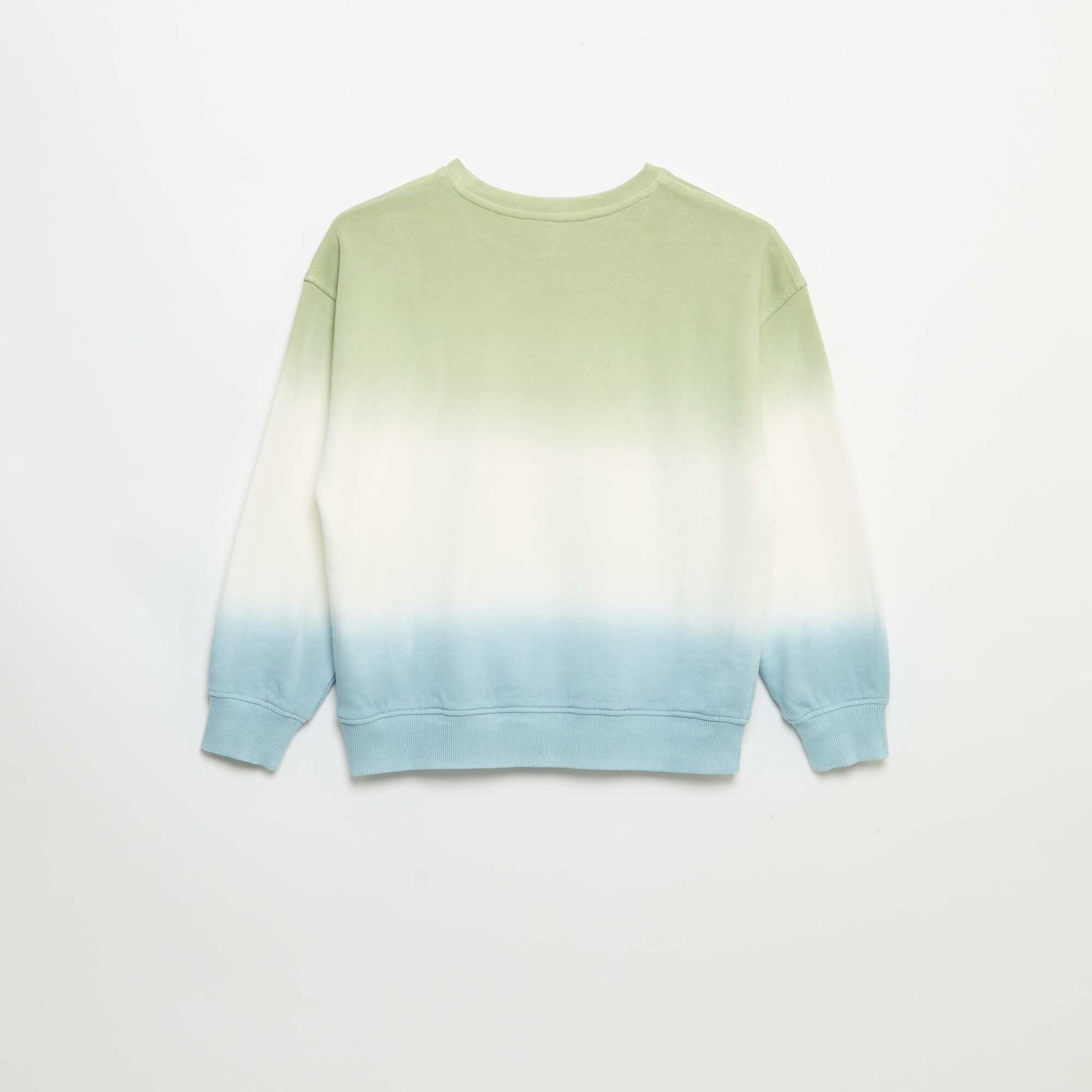 Tie-dye printed round neck sweatshirt BLUE