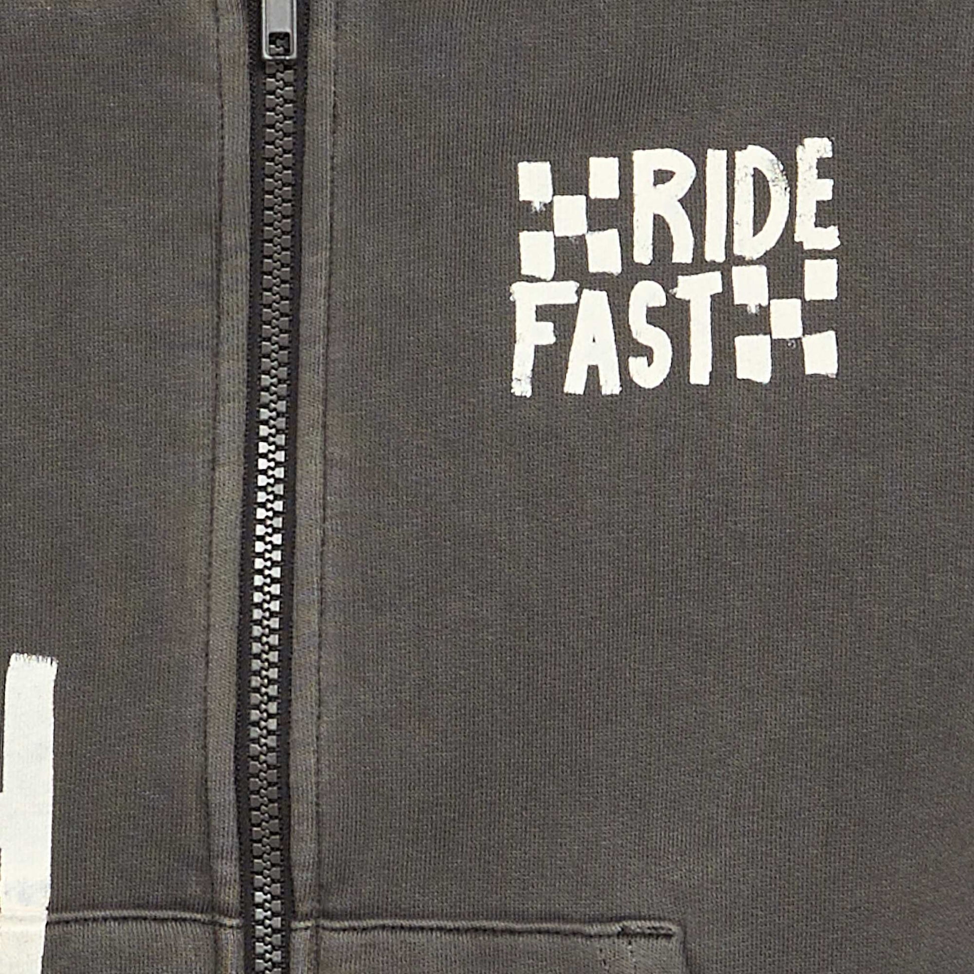 Washed Effect Hooded Sweatshirt with Kangaroo Pockets GREY