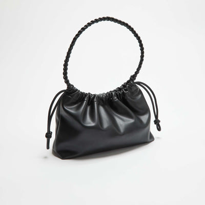 Faux Leather Pouch Bag BLACK