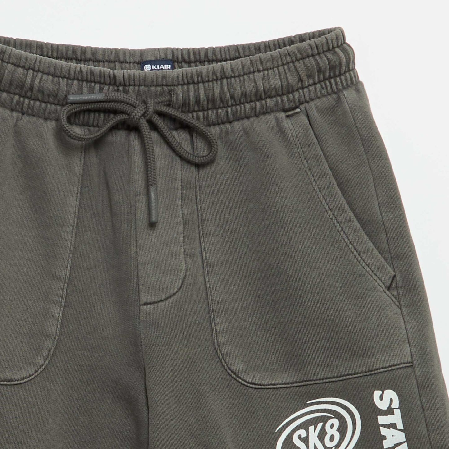 Lightweight Printed Fleece Shorts GREY