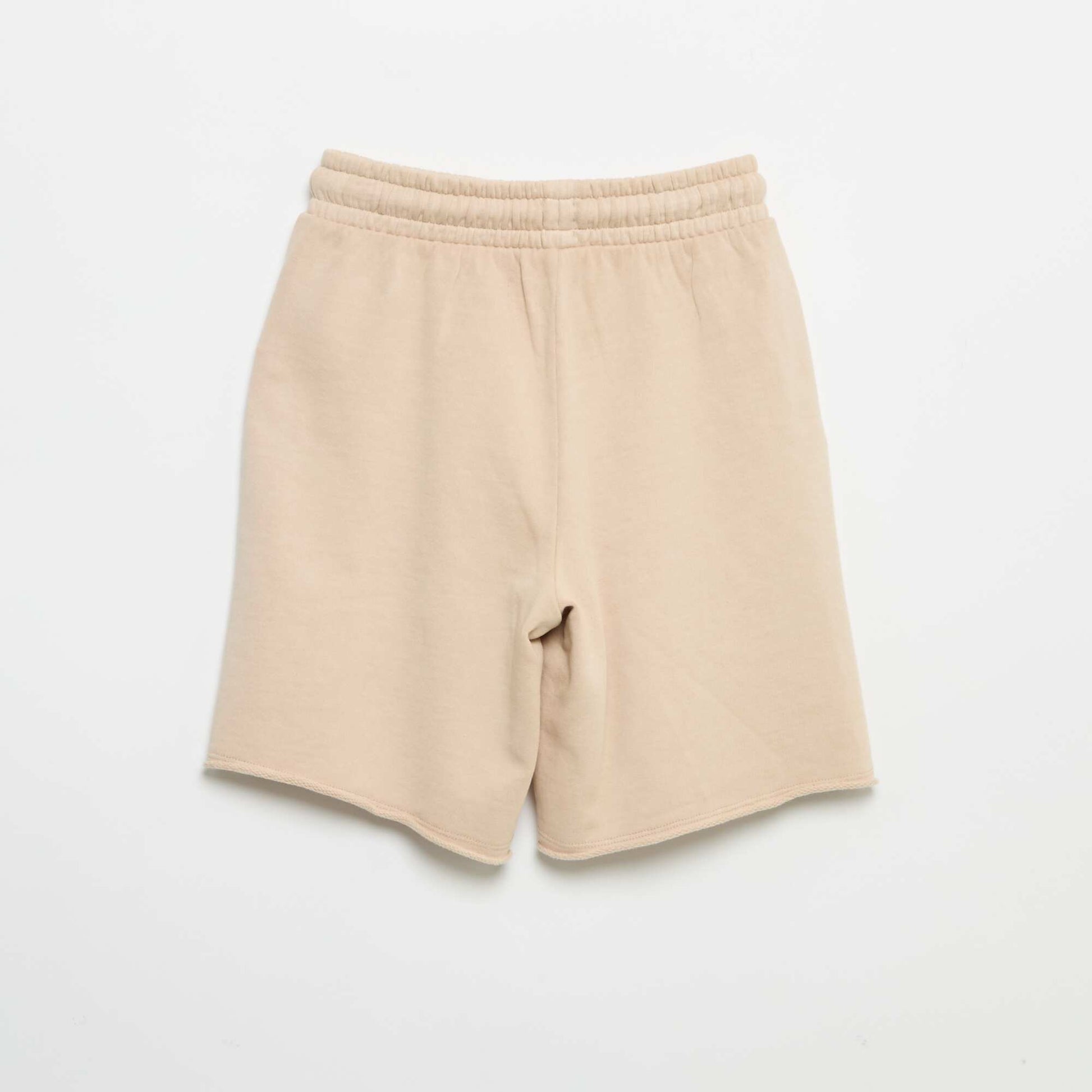 Lightweight Printed Fleece Shorts BEIGE