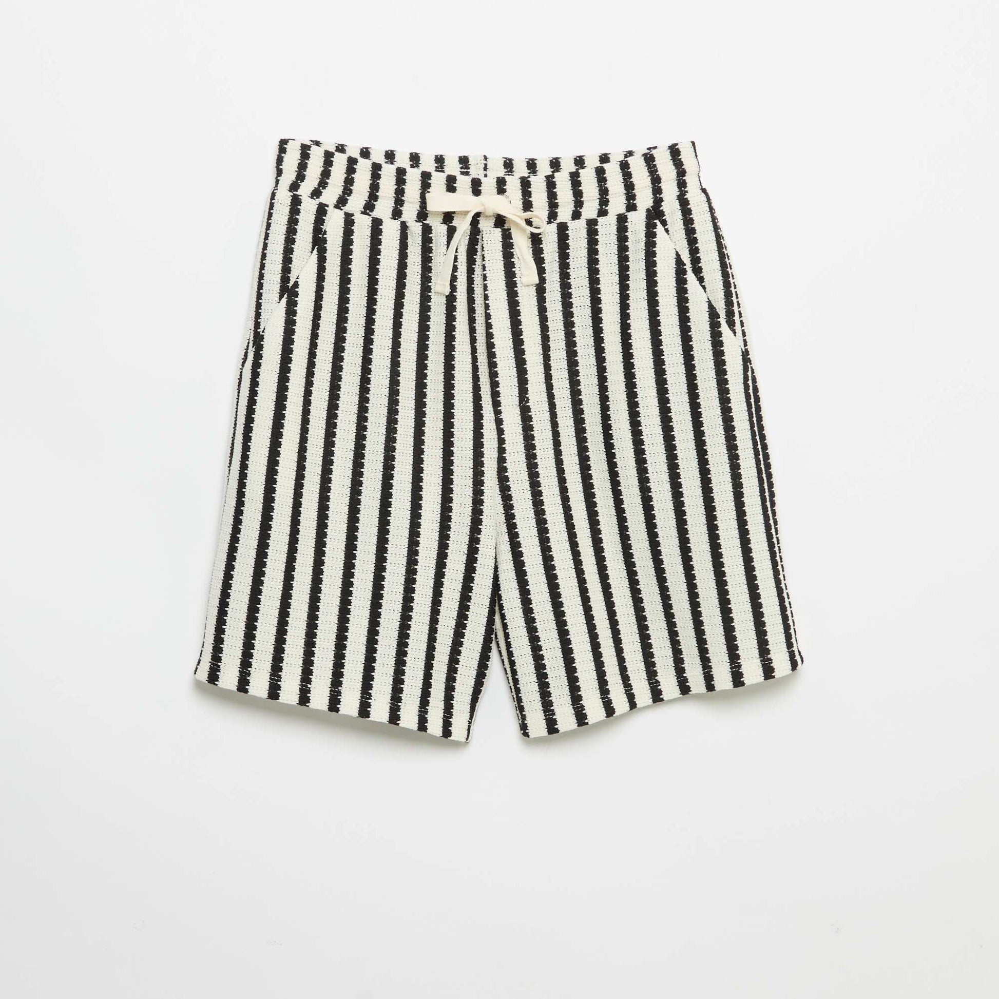 Striped Crochet Shorts WHITE
