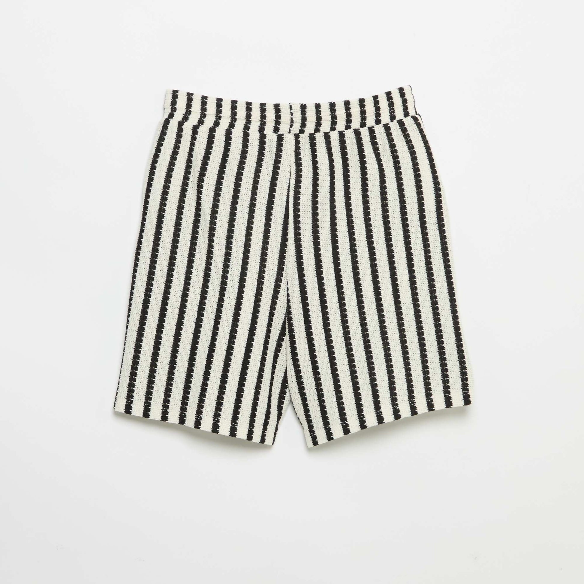 Striped Crochet Shorts WHITE