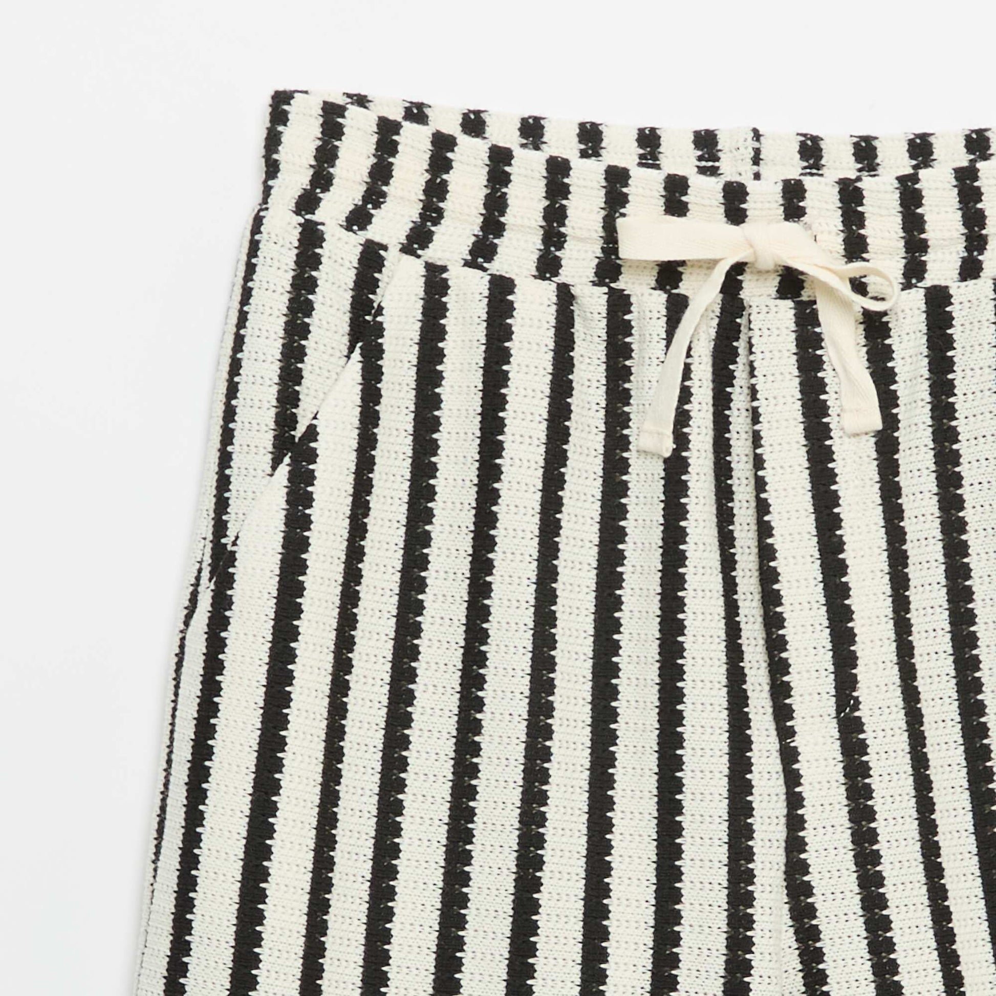 Striped Crochet Shorts WHITE