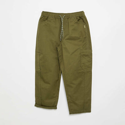 Barrel fit trousers with drawstring KHAKI