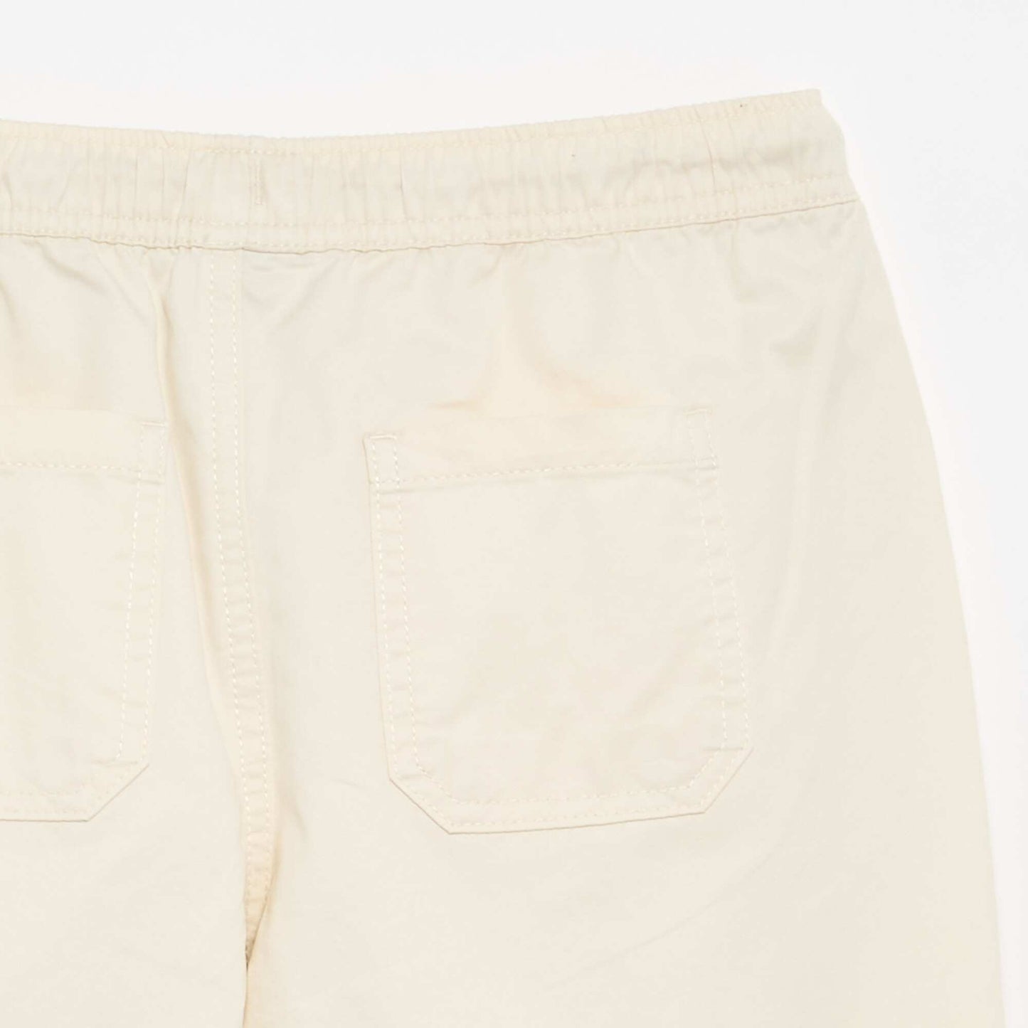 Barrel fit trousers with drawstring WHITE