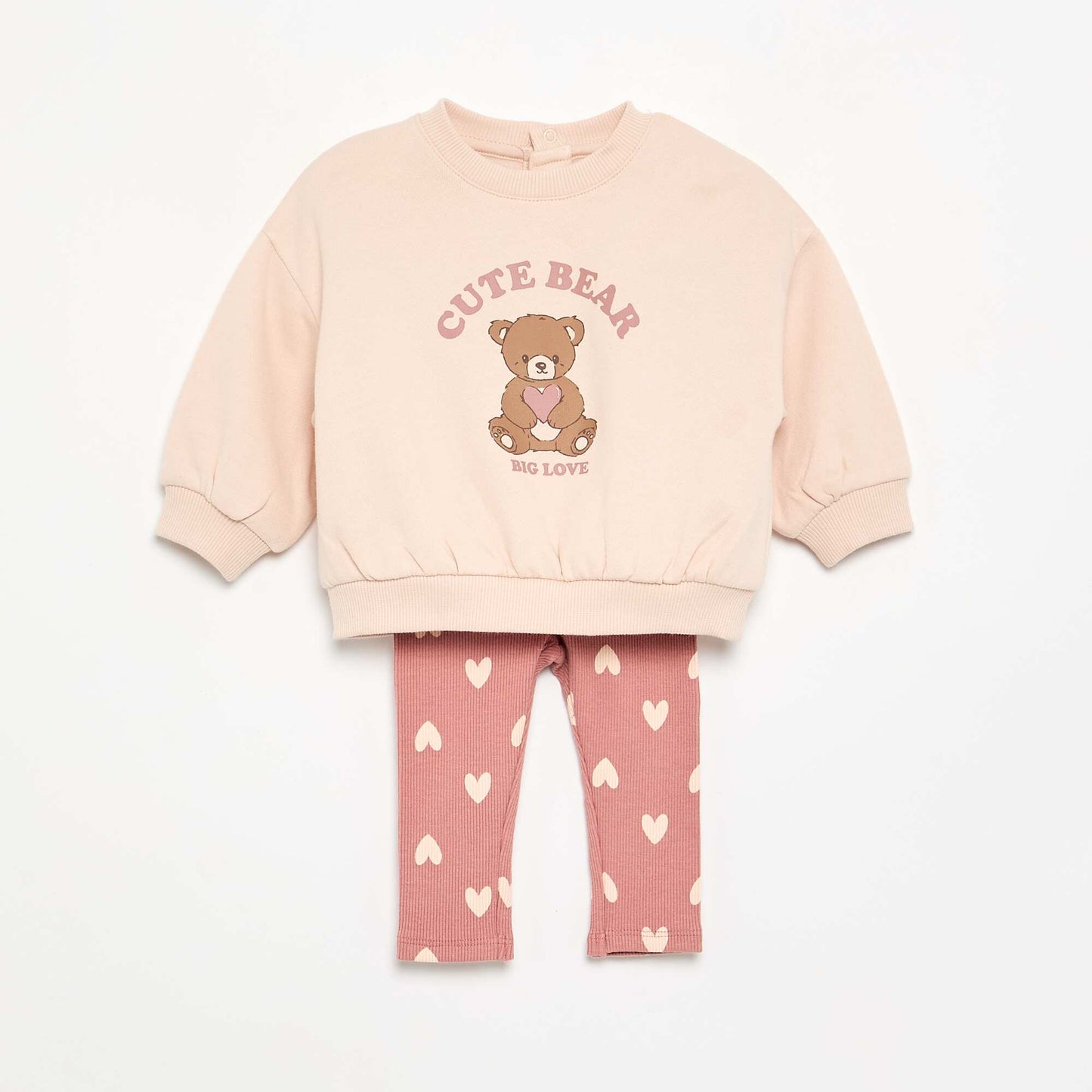 Printed sweatshirt and leggings set PINK