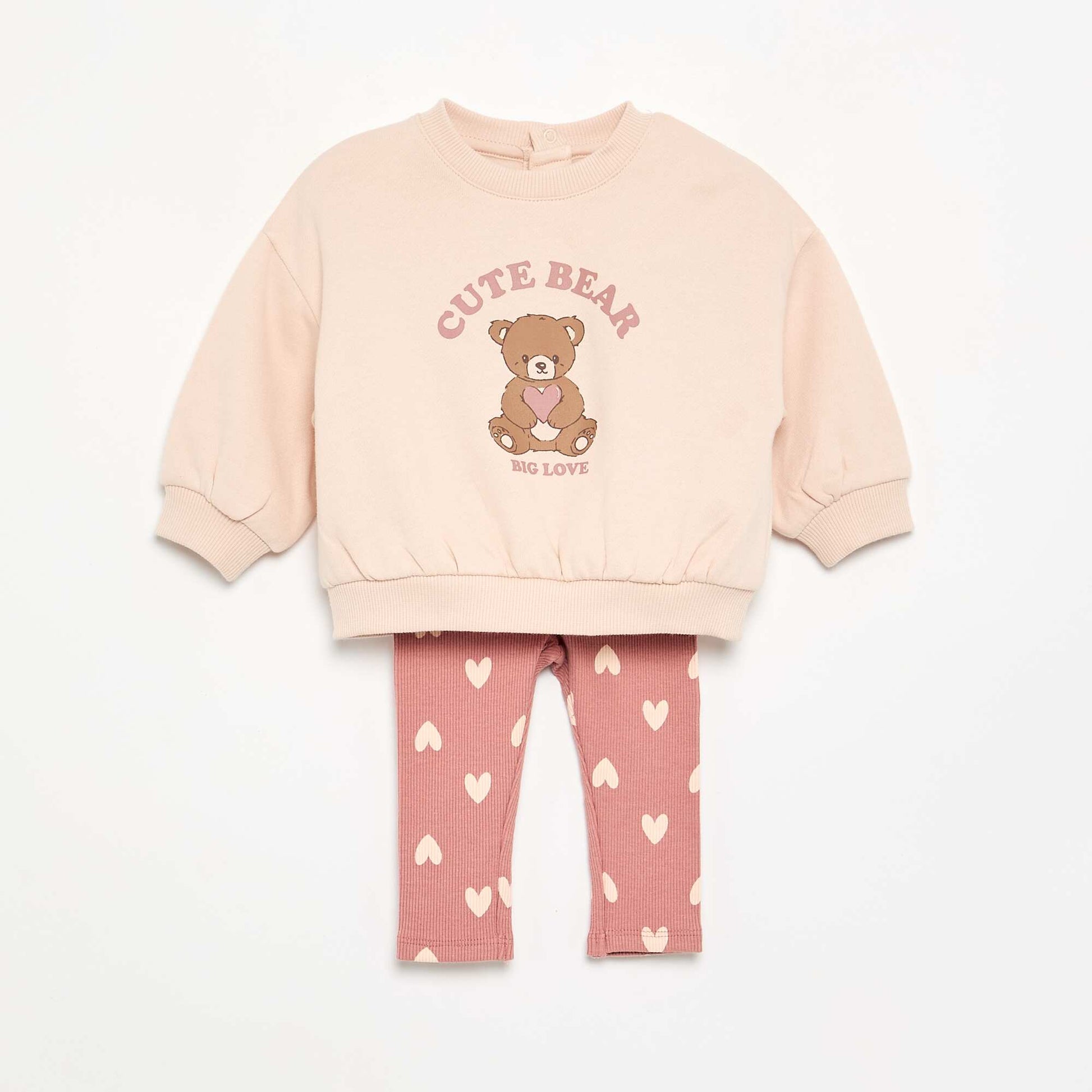 Printed sweatshirt and leggings set PINK