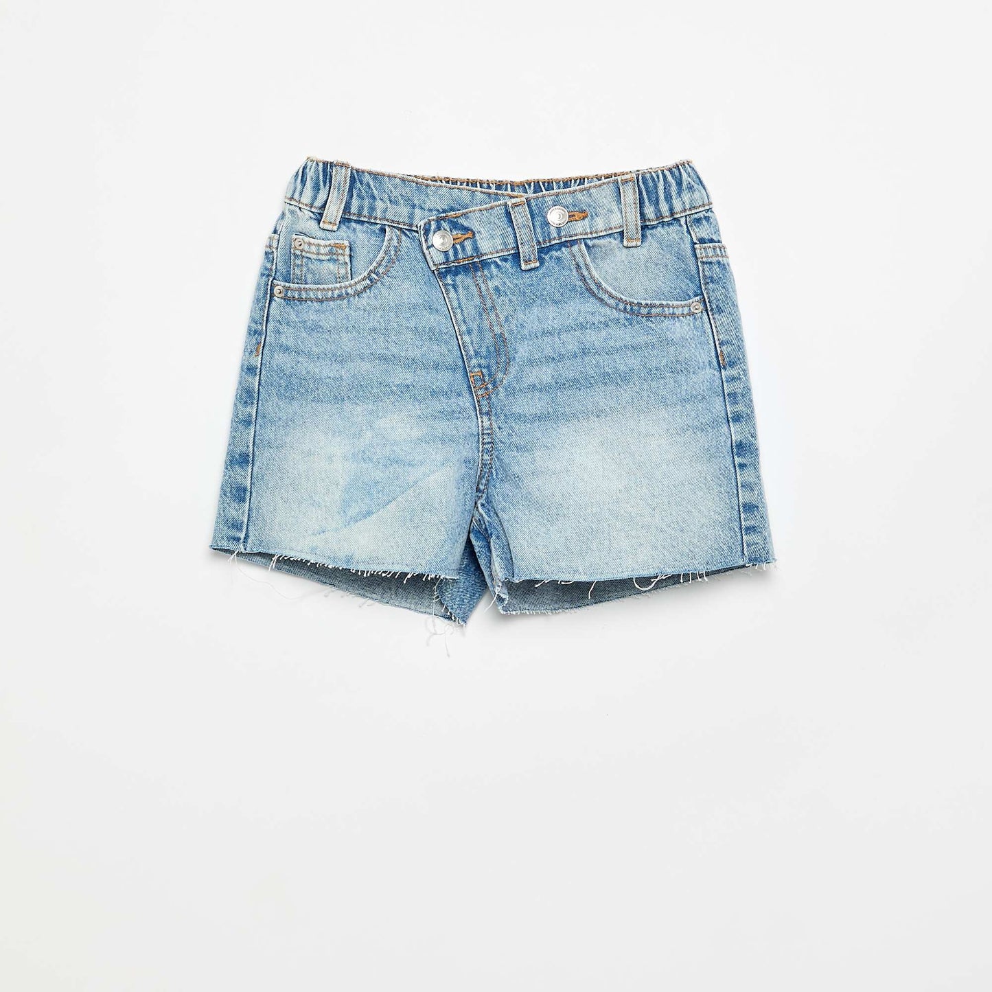 Pull-on denim shorts BLUE