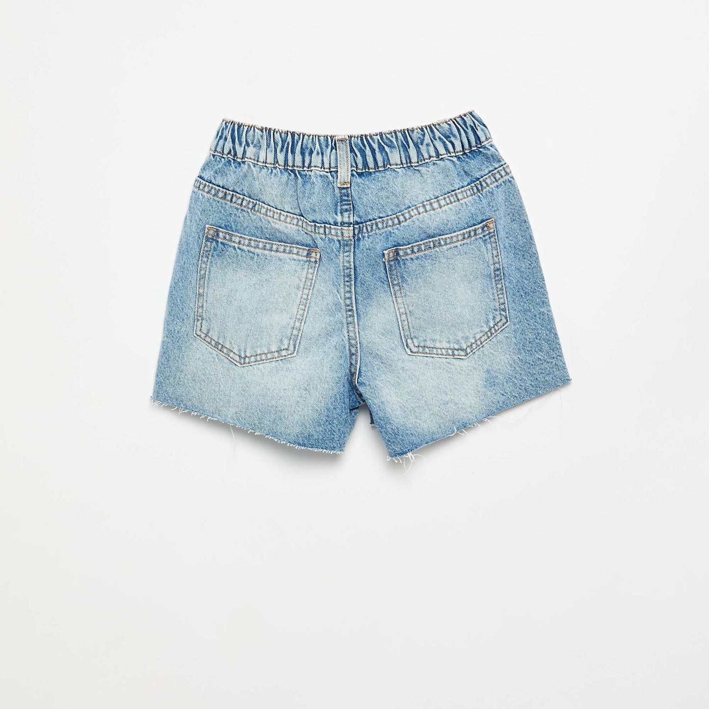 Pull-on denim shorts BLUE