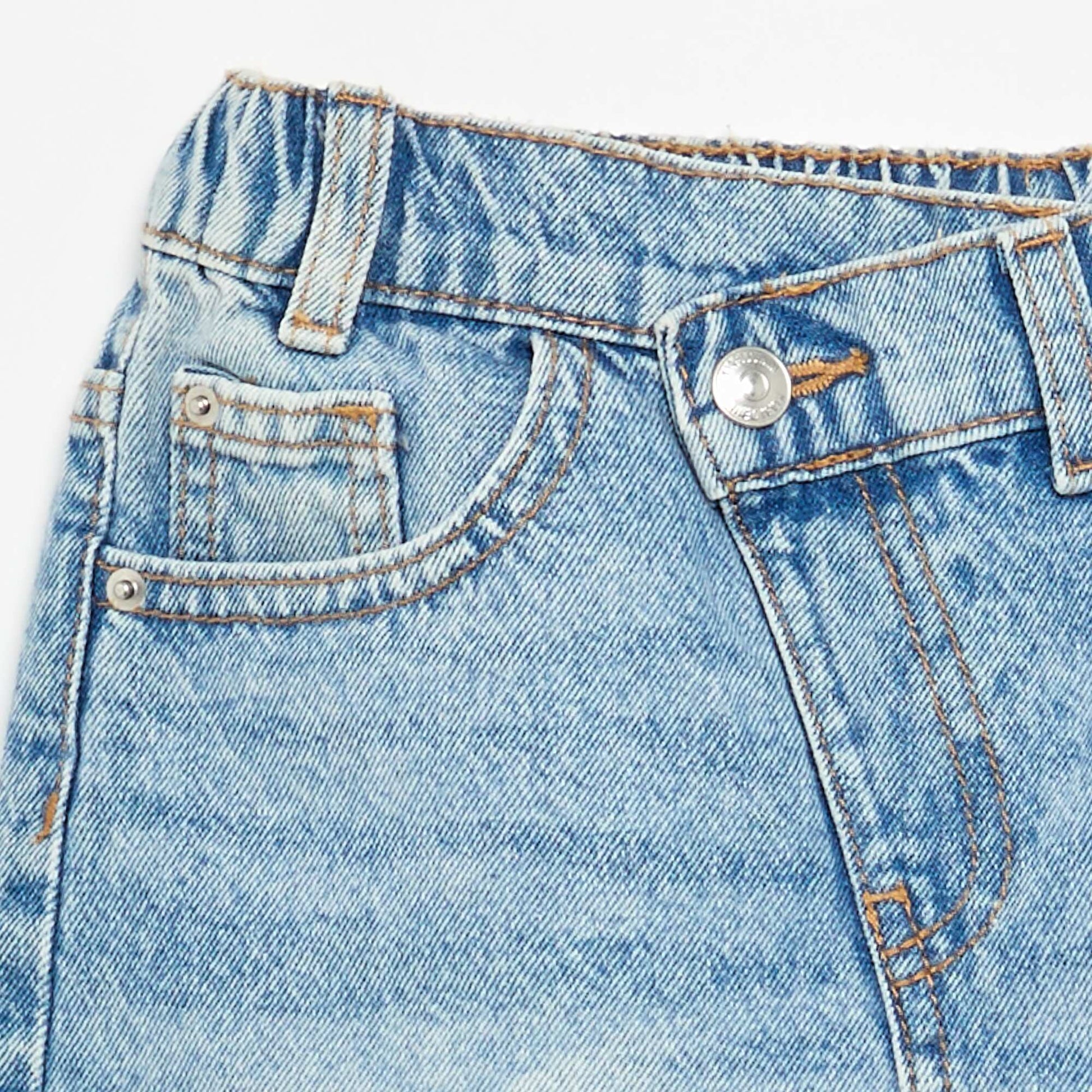 Pull-on denim shorts BLUE