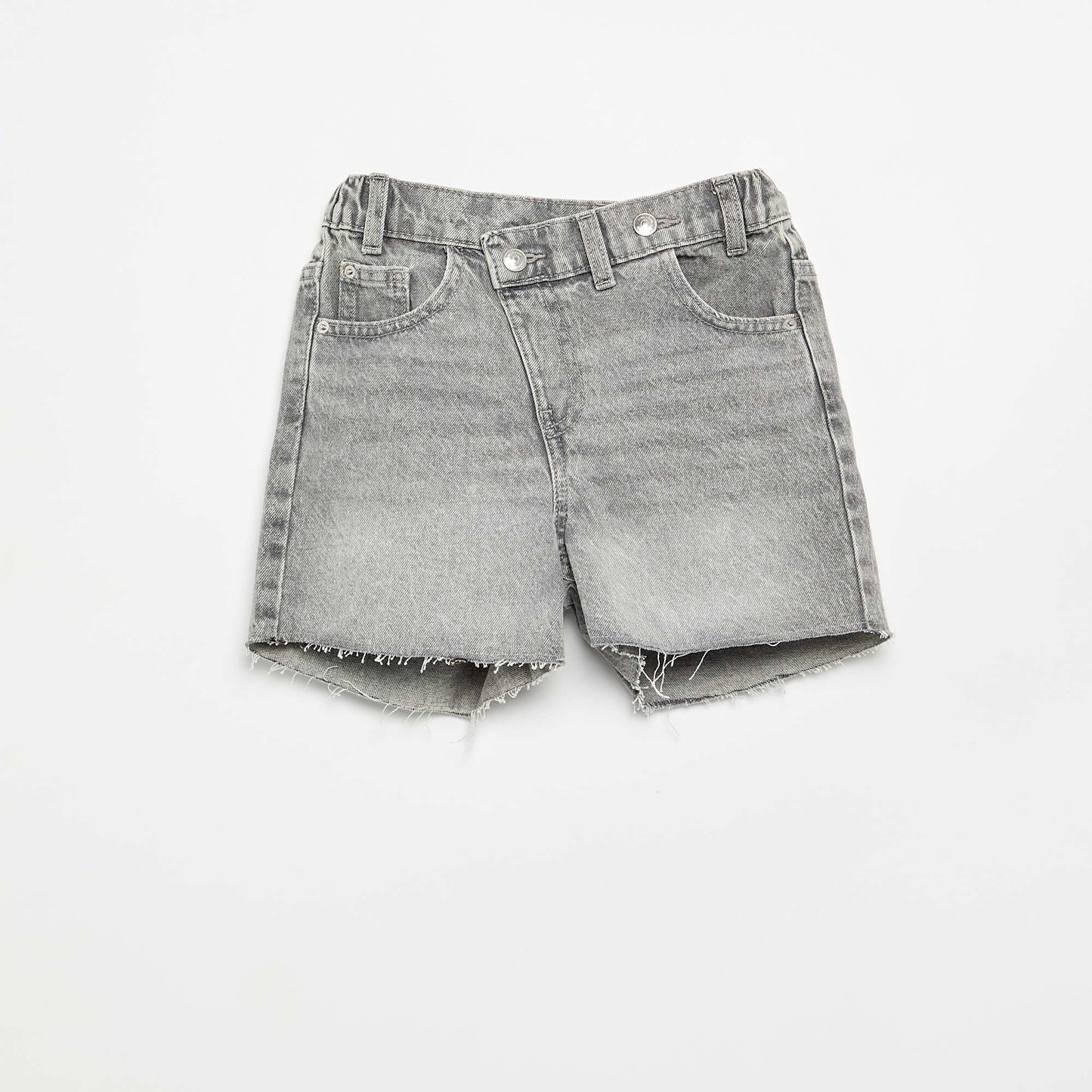 Pull-on denim shorts GREY
