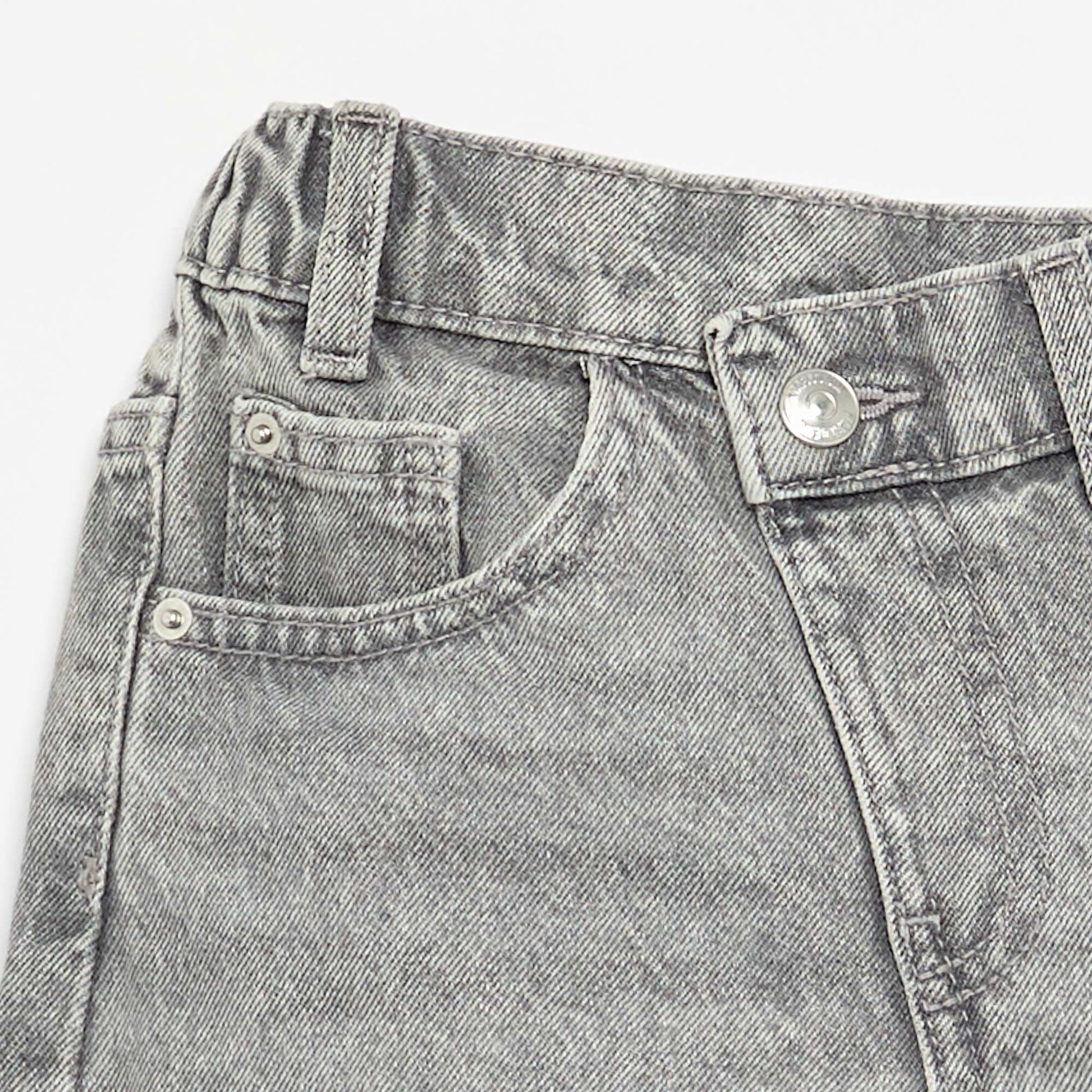 Pull-on denim shorts GREY