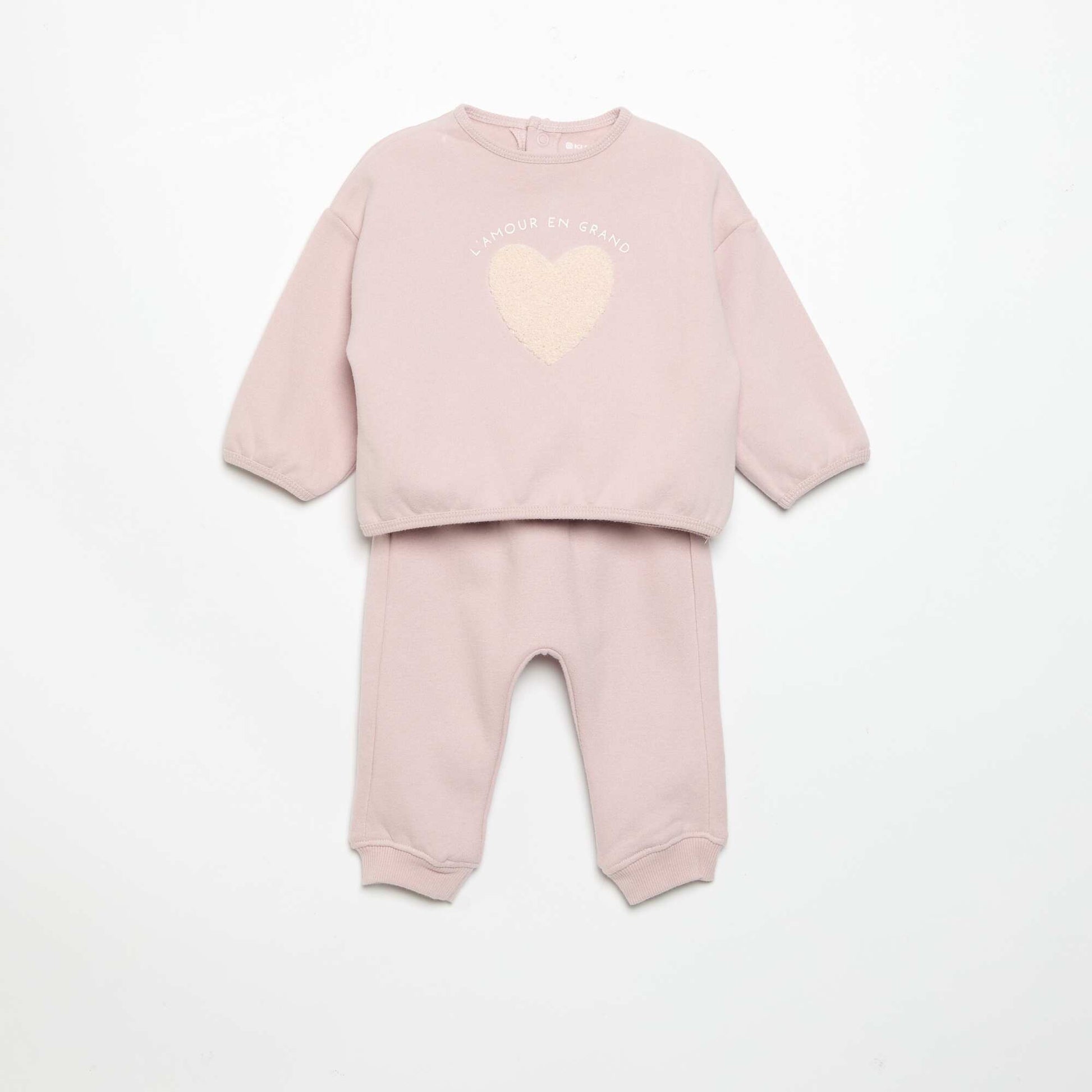 2-piece Fleece Jogging Set - Sweatshirt + Trousers PURPLE
