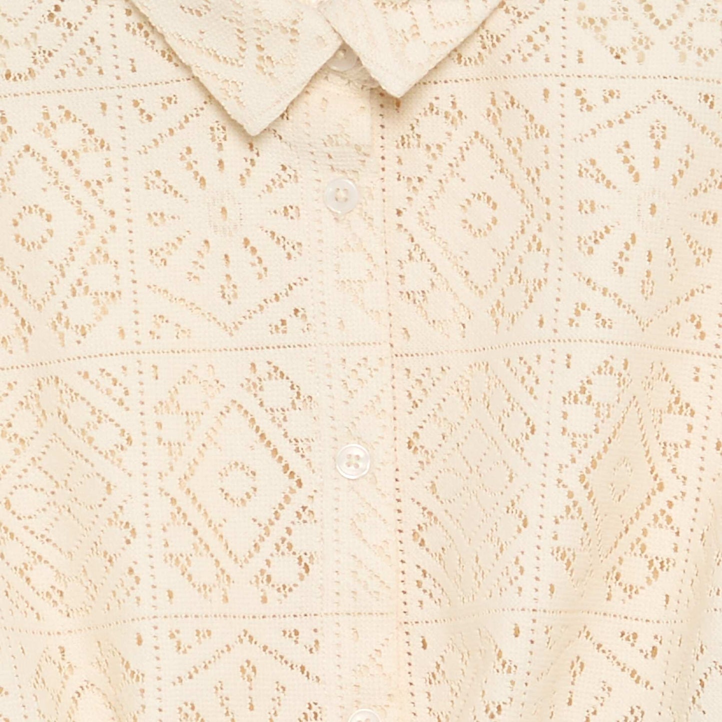 Openwork crochet blouse-style T-shirt WHITE