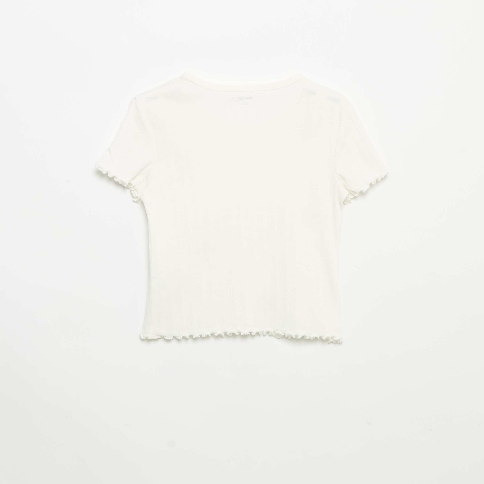 Short-sleeved embroidered T-shirt WHITE