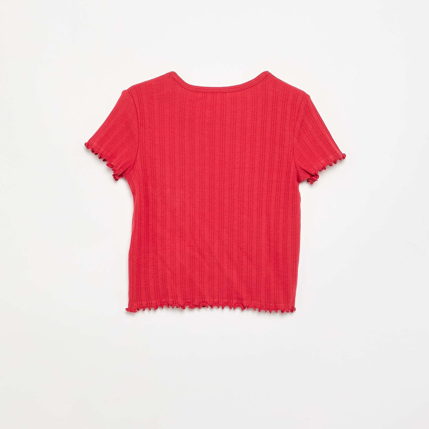 Short-sleeved embroidered T-shirt RED