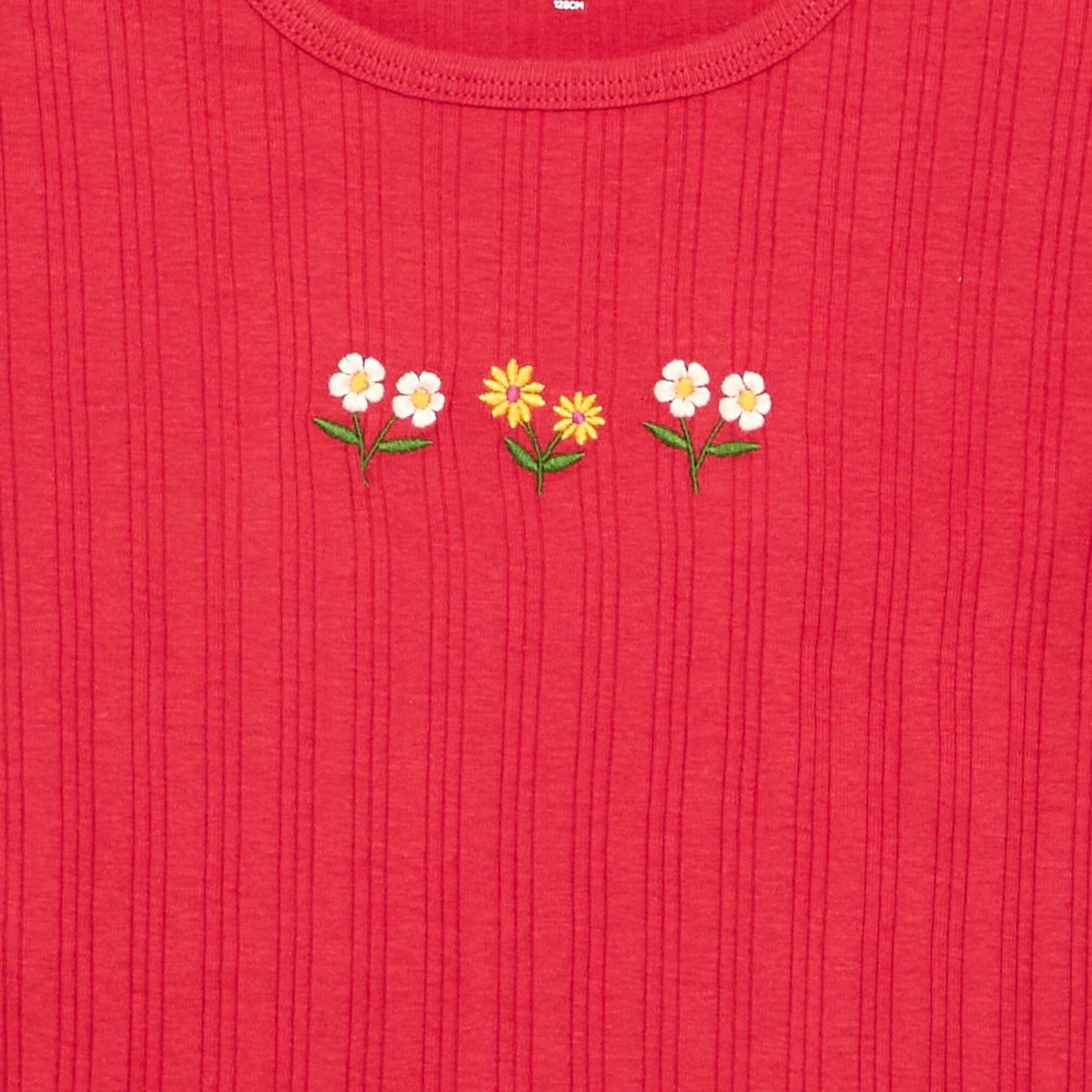 Short-sleeved embroidered T-shirt RED